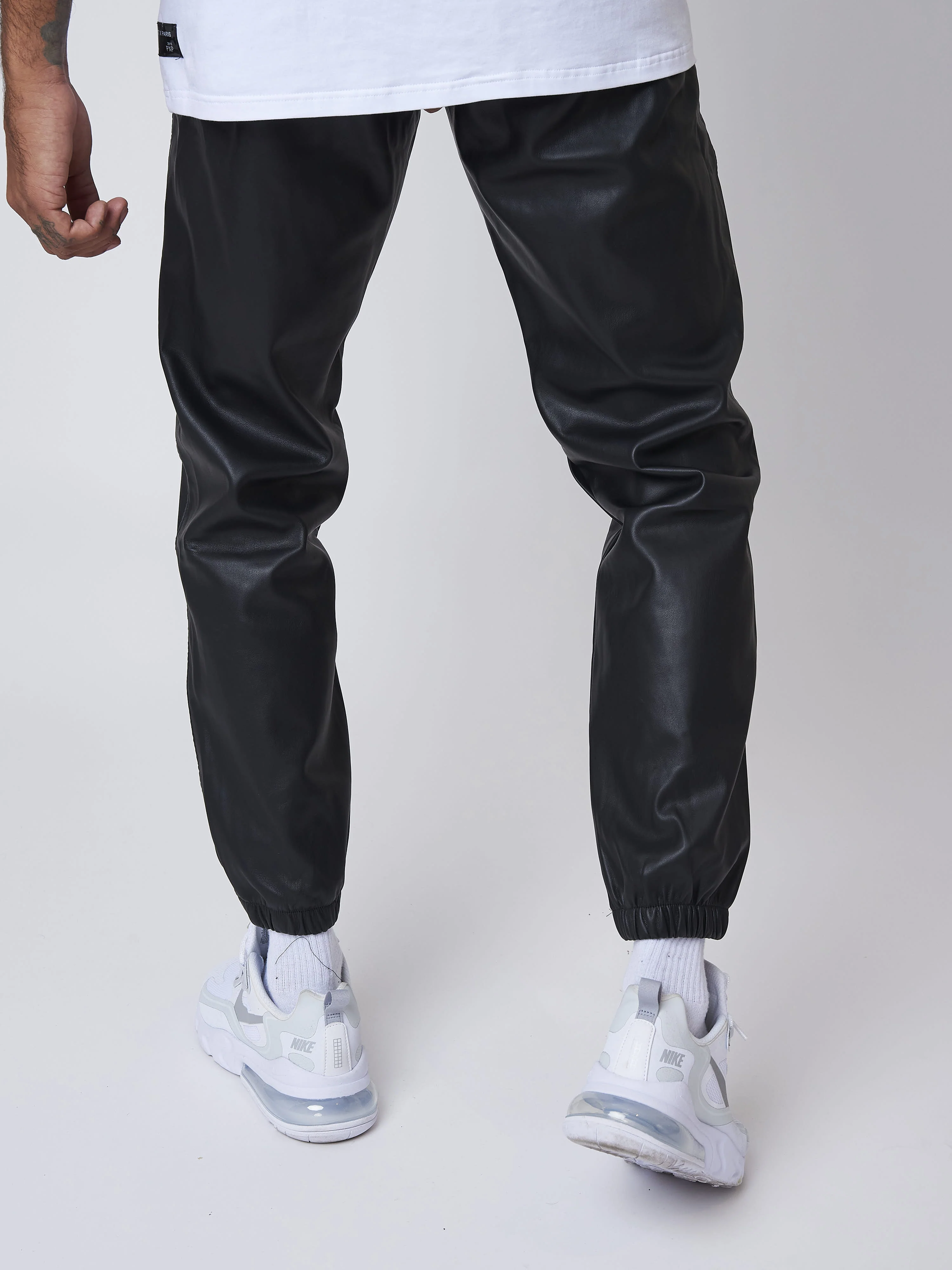Bas de jogging simili cuir avec empiècement réfléchissant - Image 4