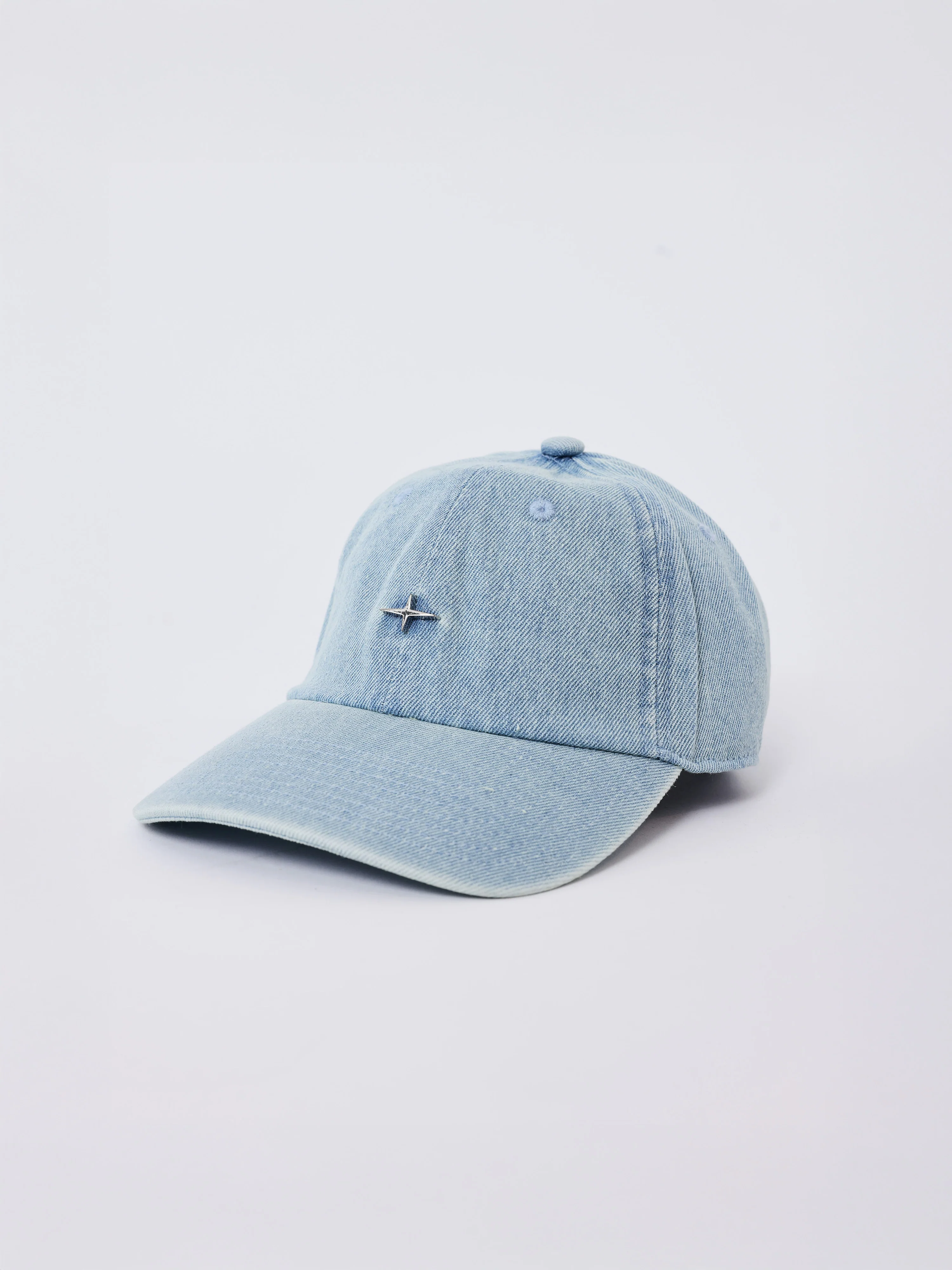Casquette en denim bleu délavé - Image 2