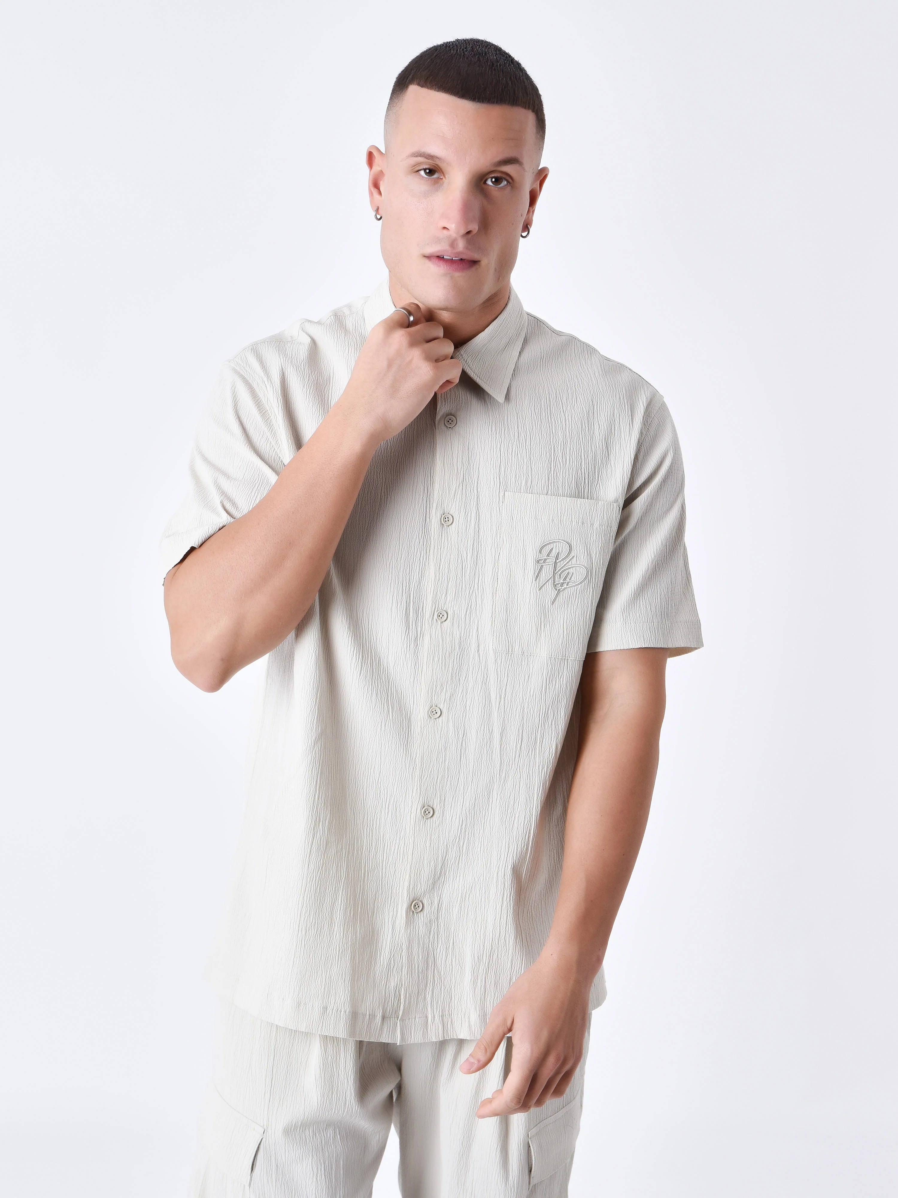 Chemise effet froissé a poches - Image 2