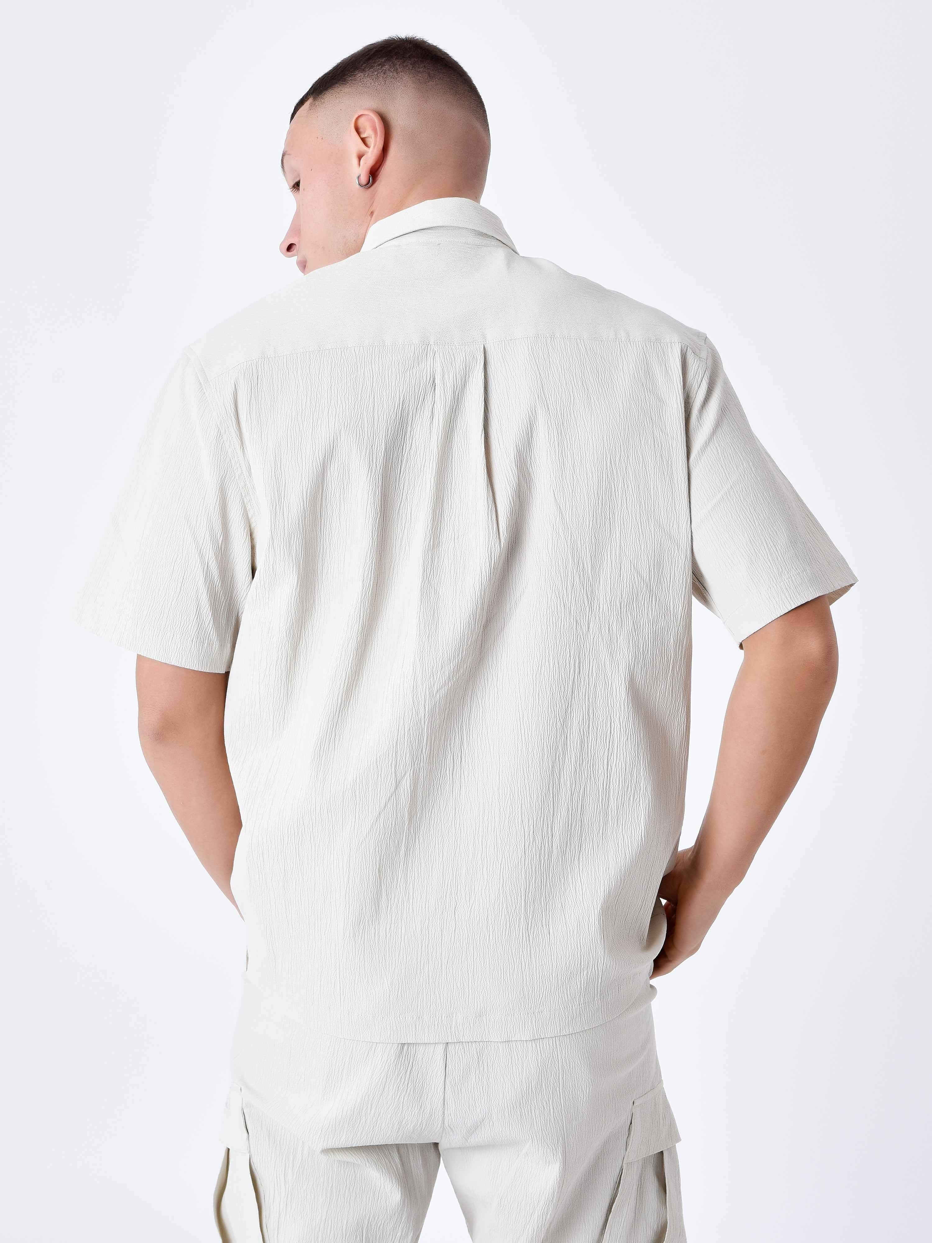 Chemise effet froissé a poches - Image 3
