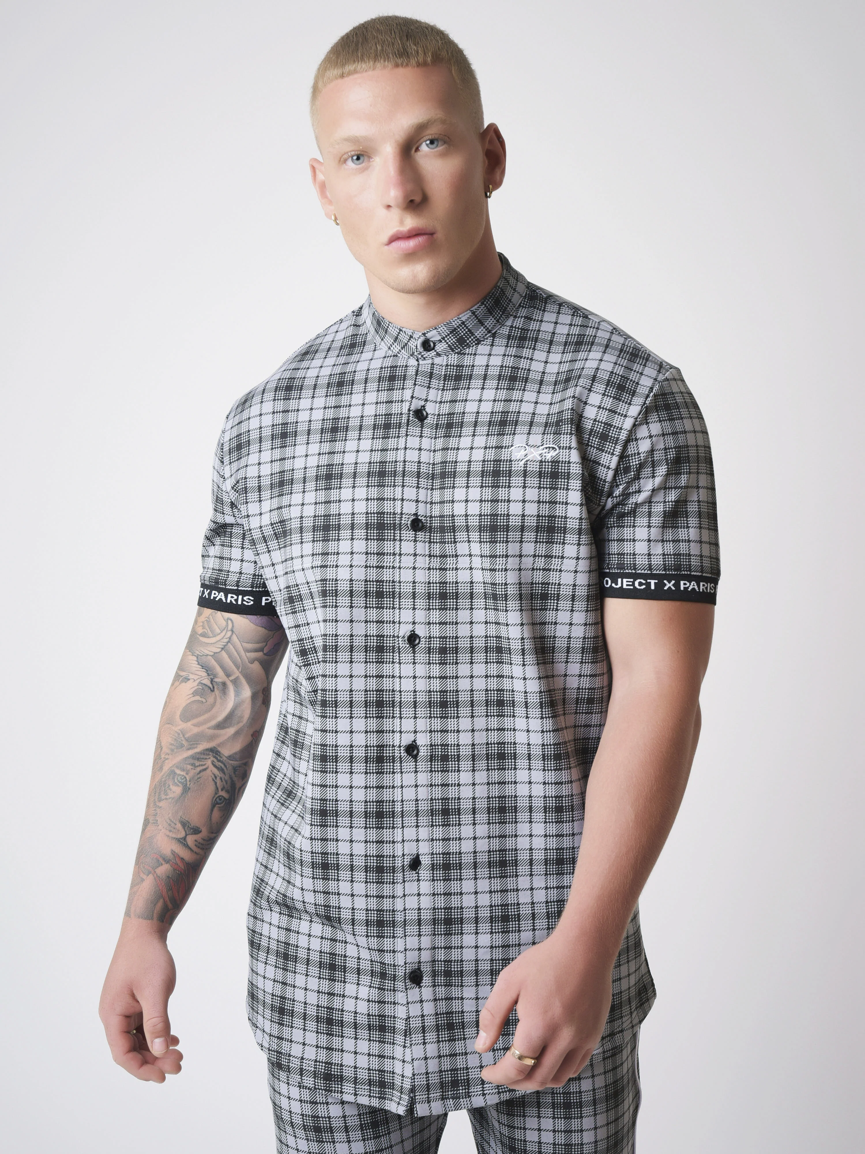 Chemise manches courtes elstiquées à carreaux - Image 3