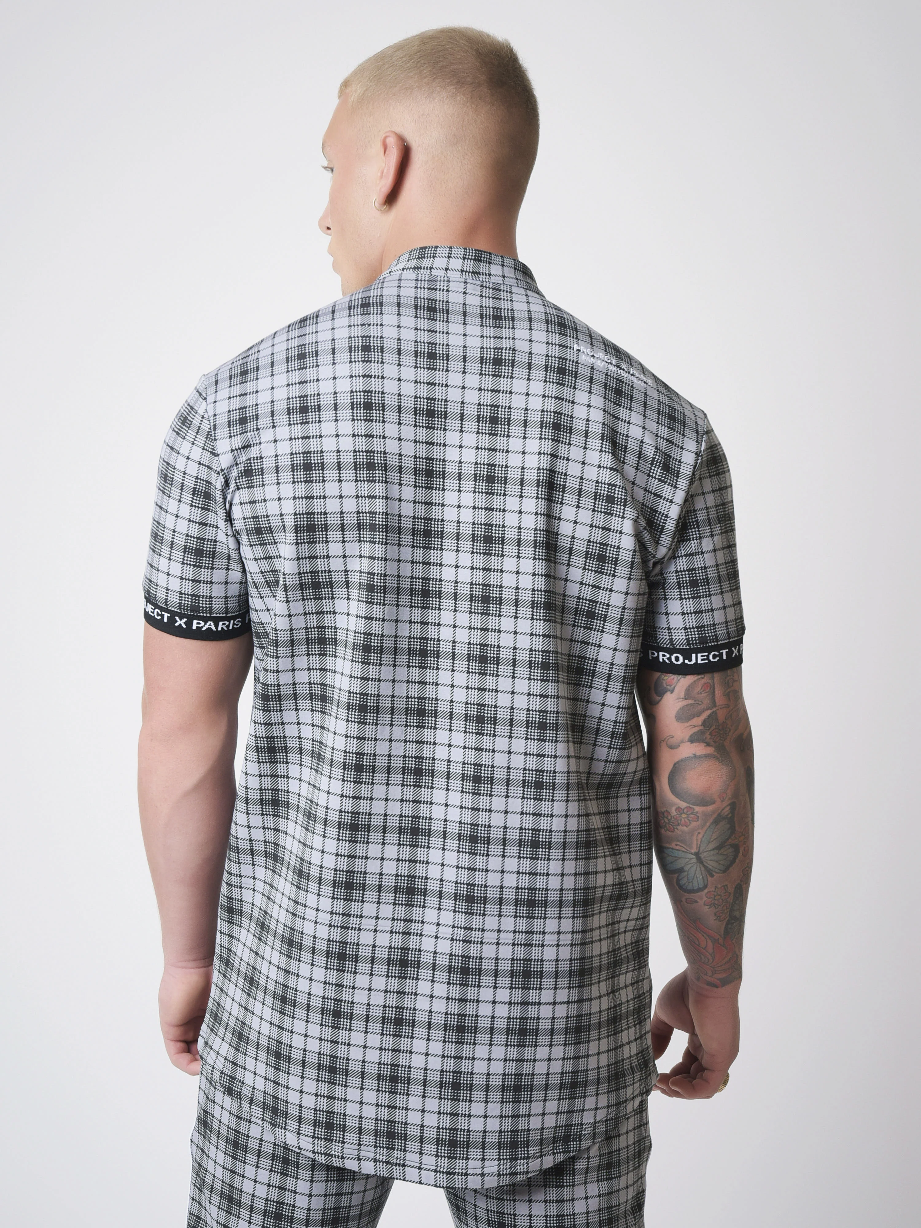 Chemise manches courtes elstiquées à carreaux - Image 4
