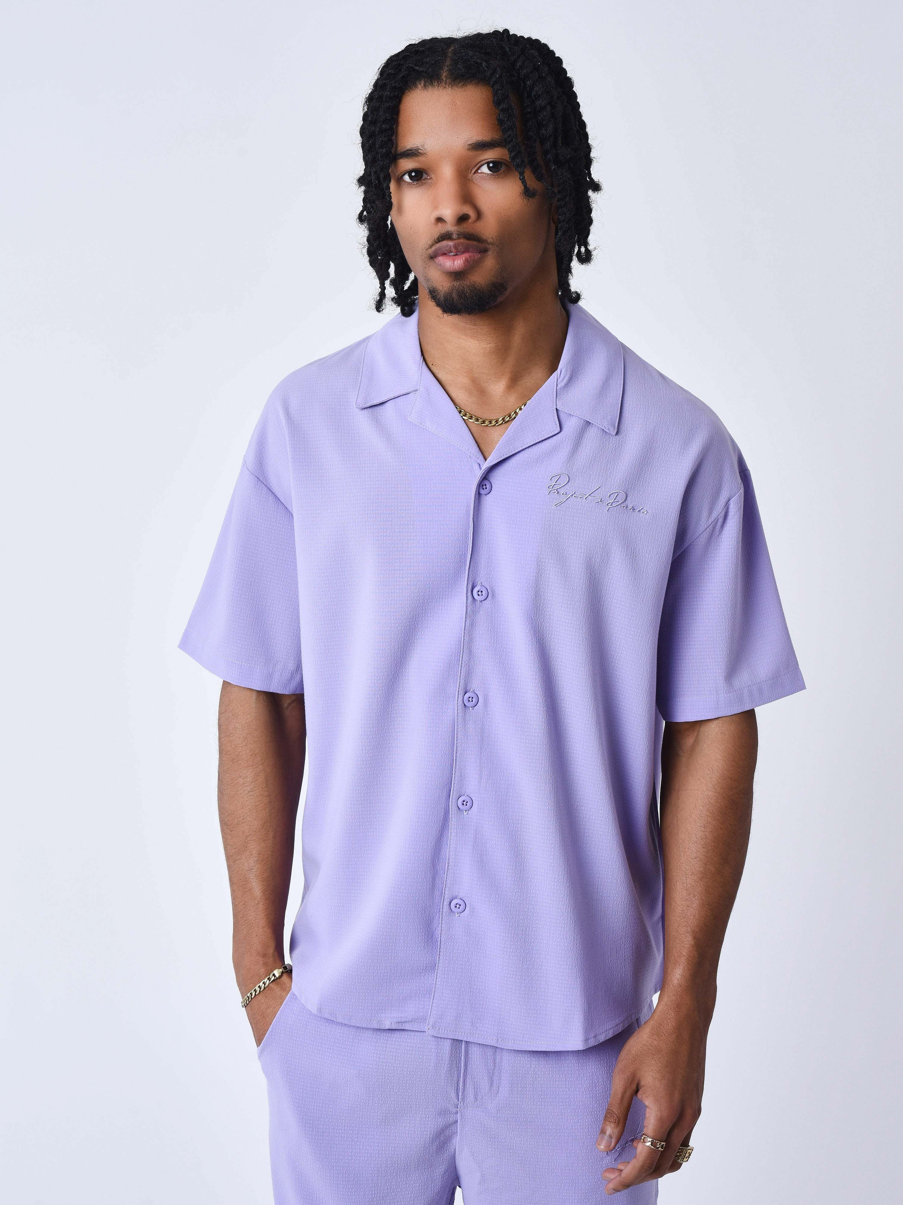 Chemise texturé brodé