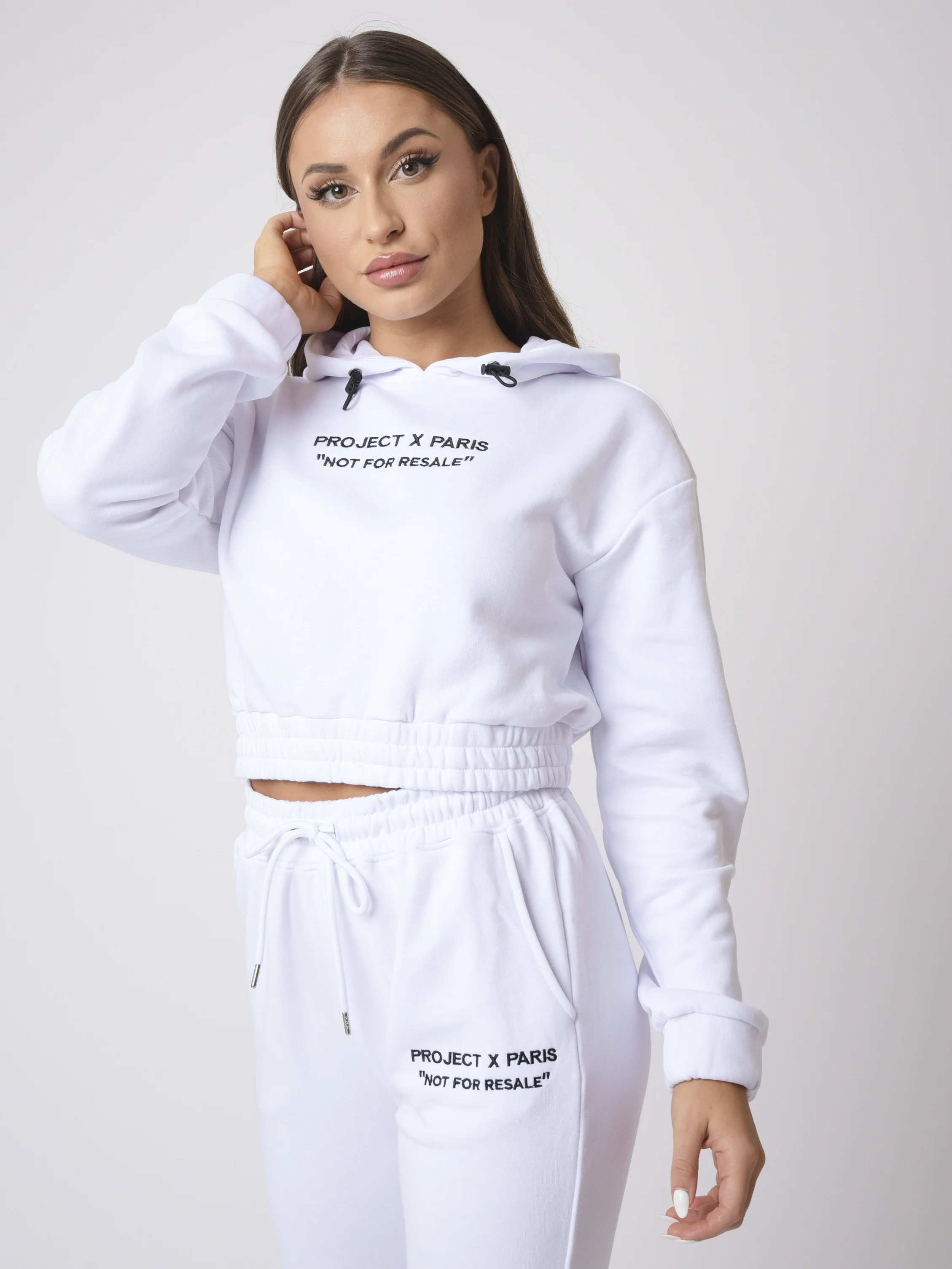 Sweat Ă Capuche enfilable en molleton crop top - Image 3