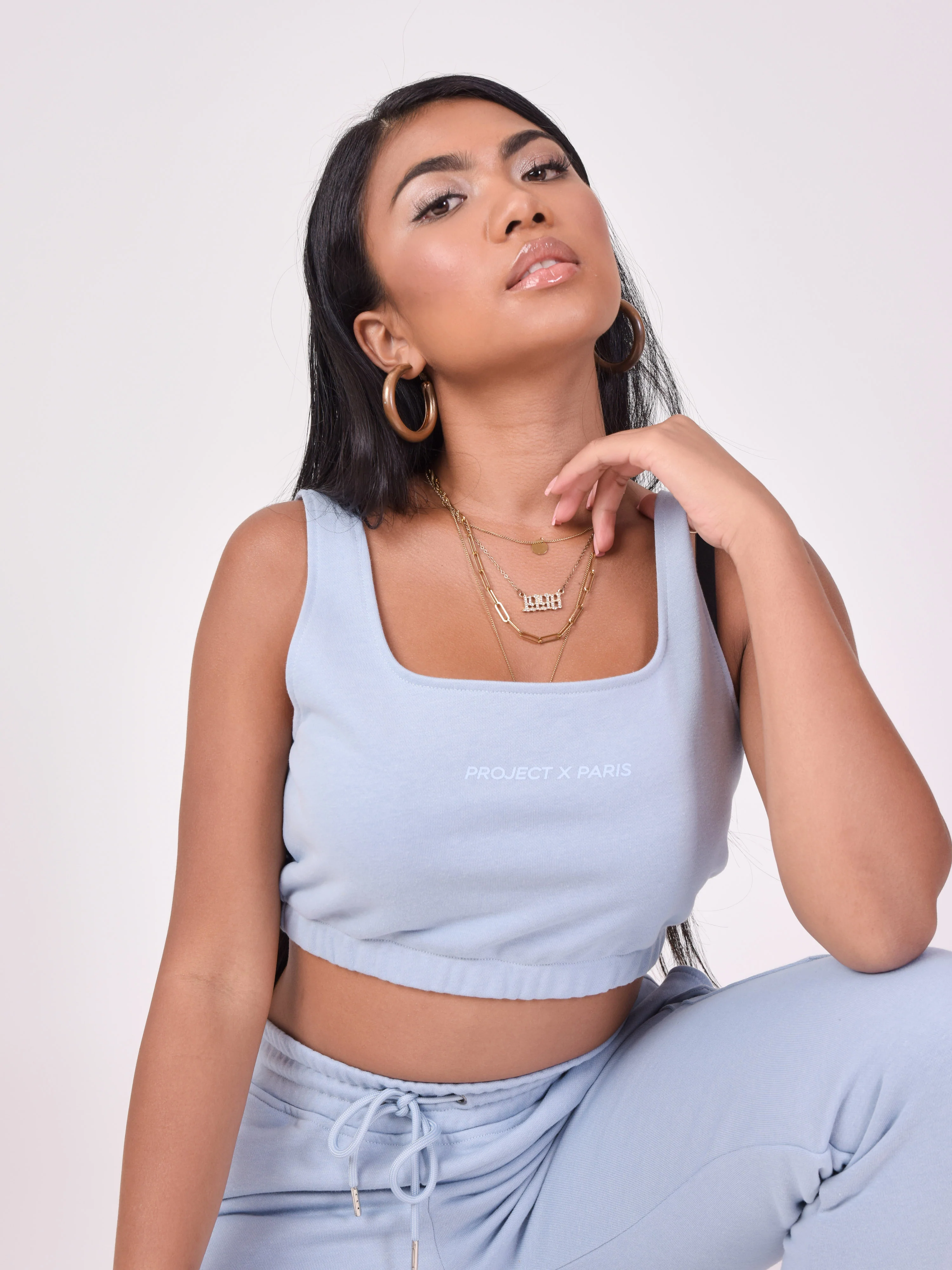Crop top bretelle large basic