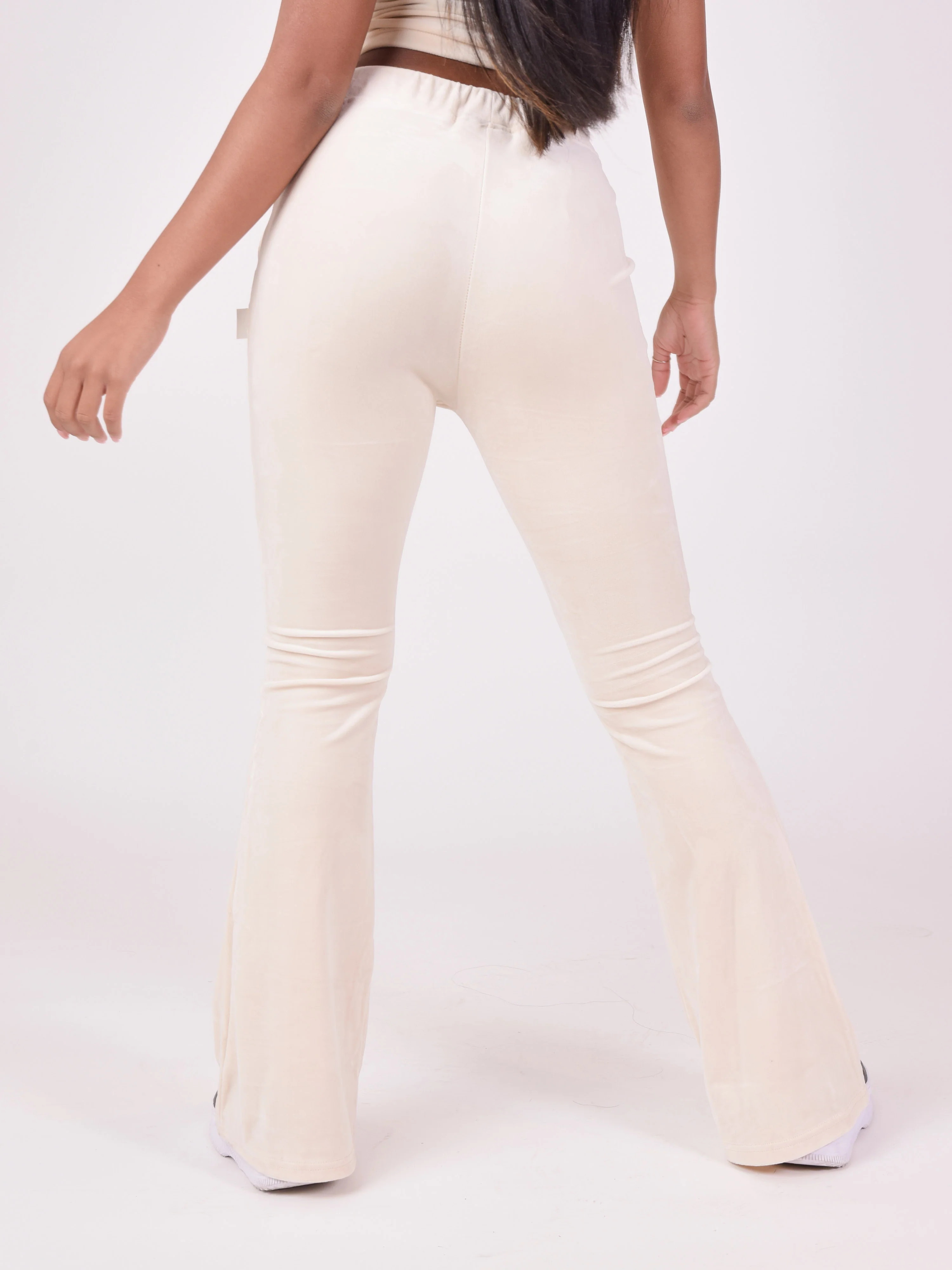 Pantalon évasé en velours double logo - Image 6