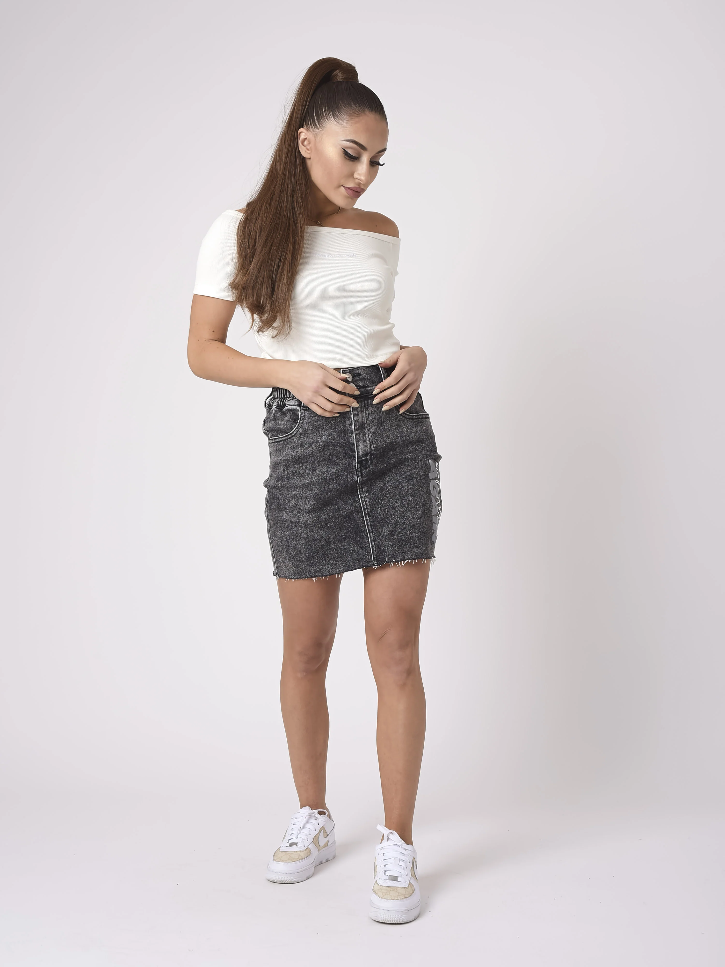Jupe en denim avec print côté - Image 2