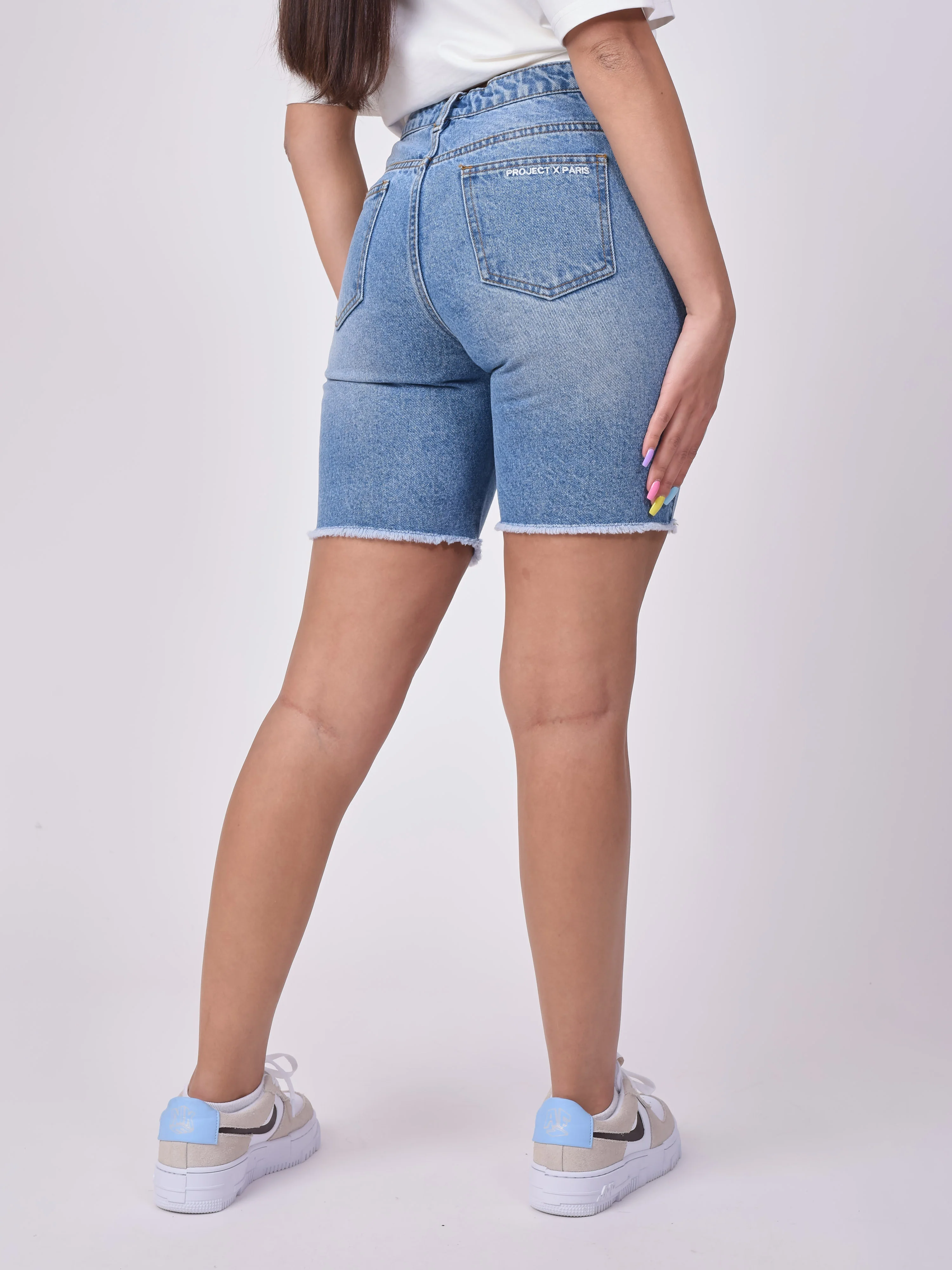 Short en denim bord franc - Image 4