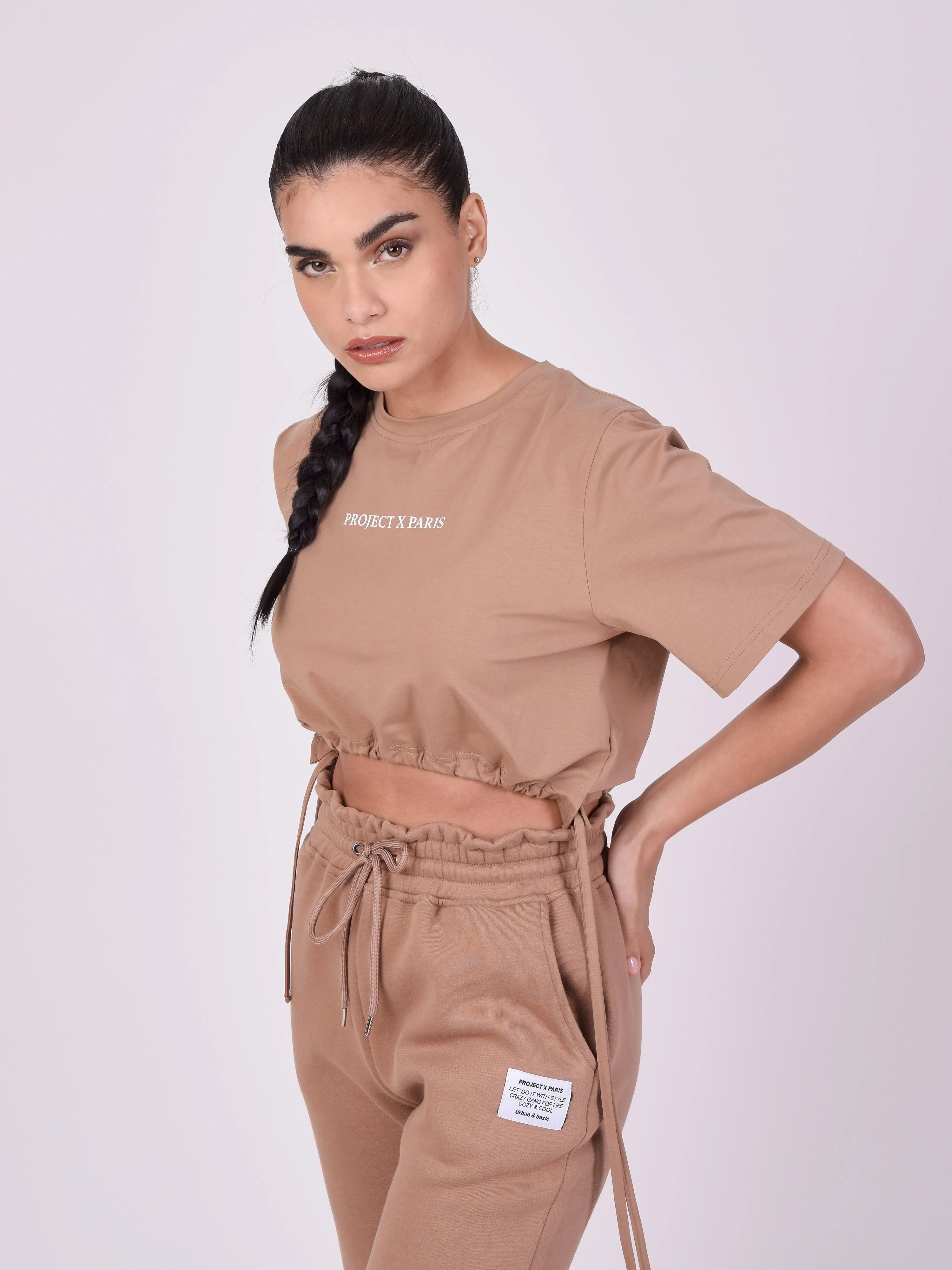 T-shirt crop avec cordon de serrage - Image 4