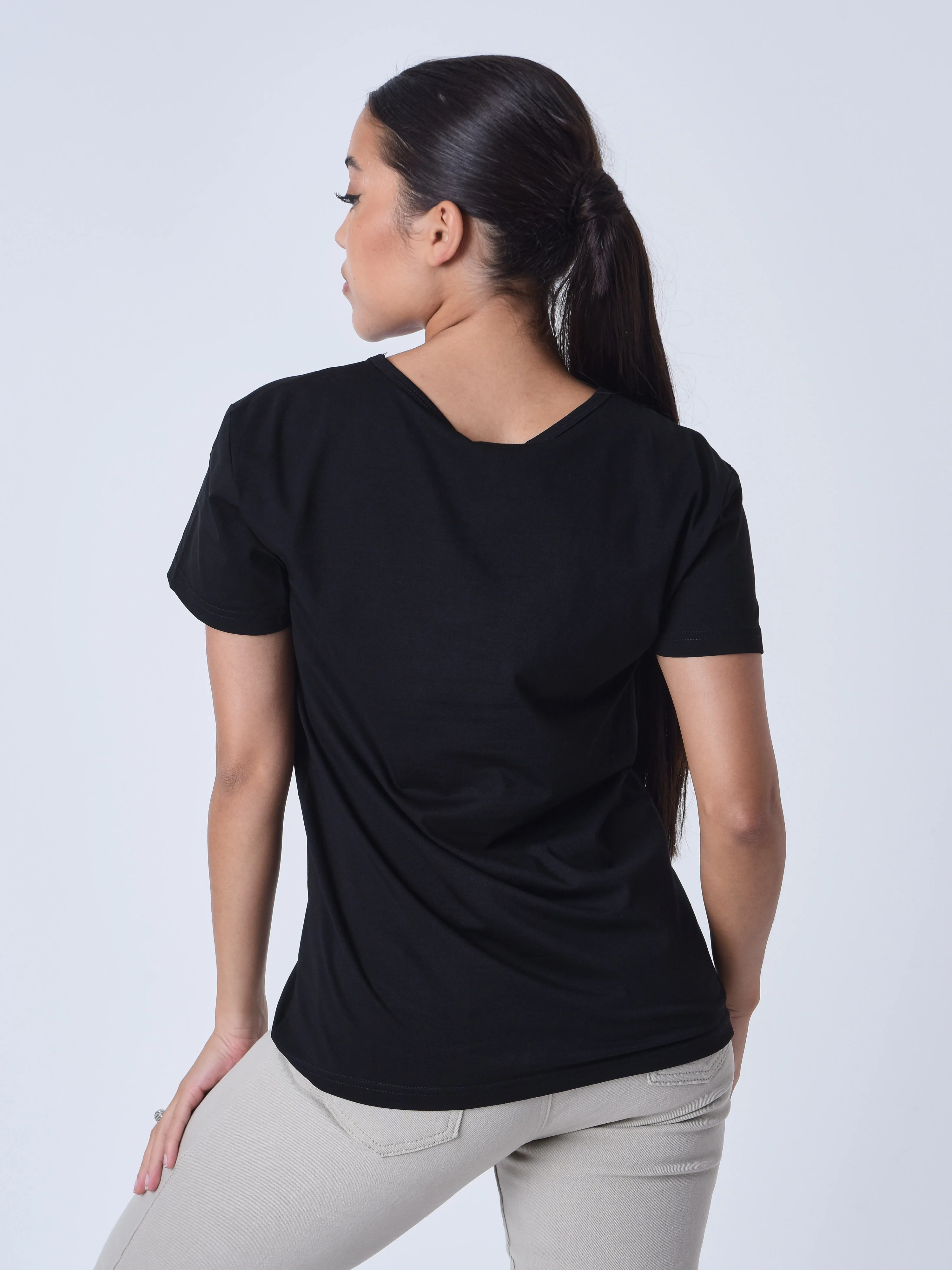 T-shirt basic broderie logo ton sur ton - Image 5