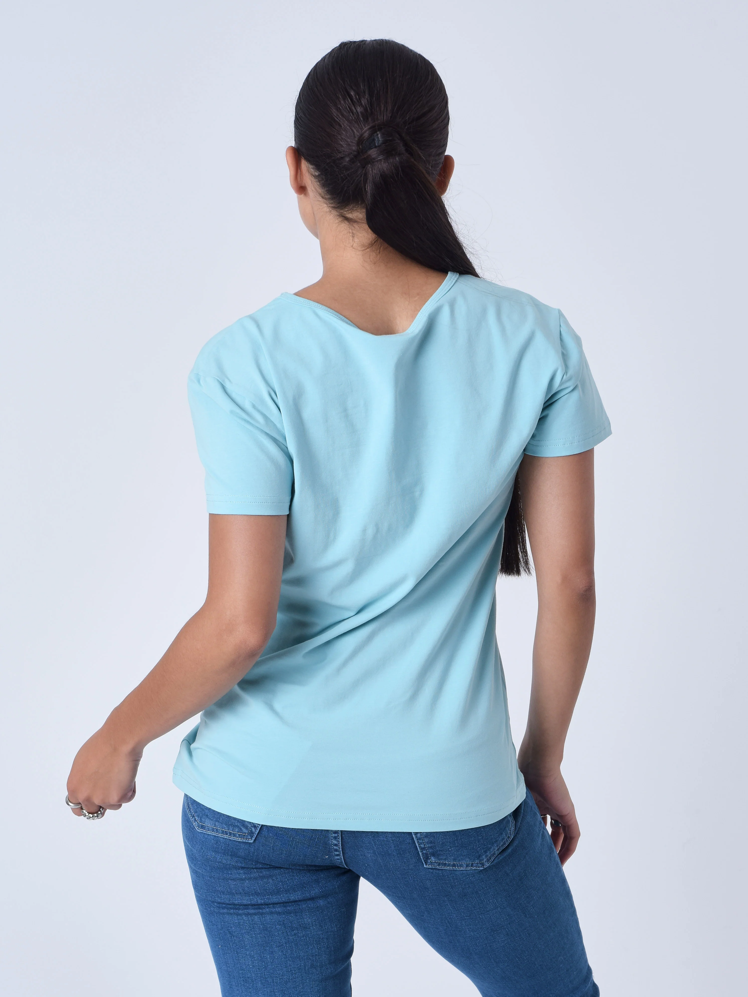 T-shirt basic broderie logo ton sur ton - Image 5