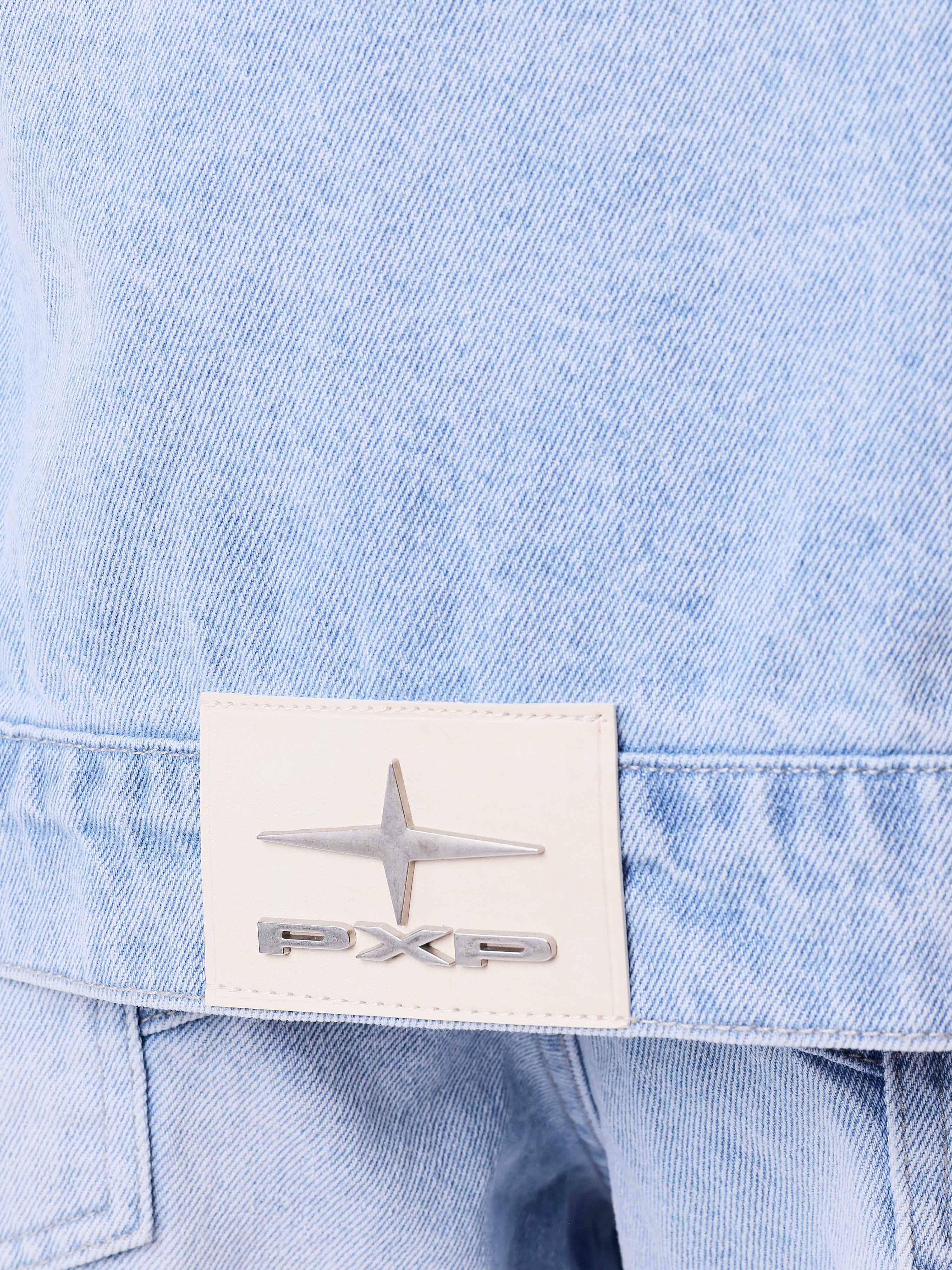 Veste oversize en denim bleu délavé à surpiqûres Polaris - Image 6