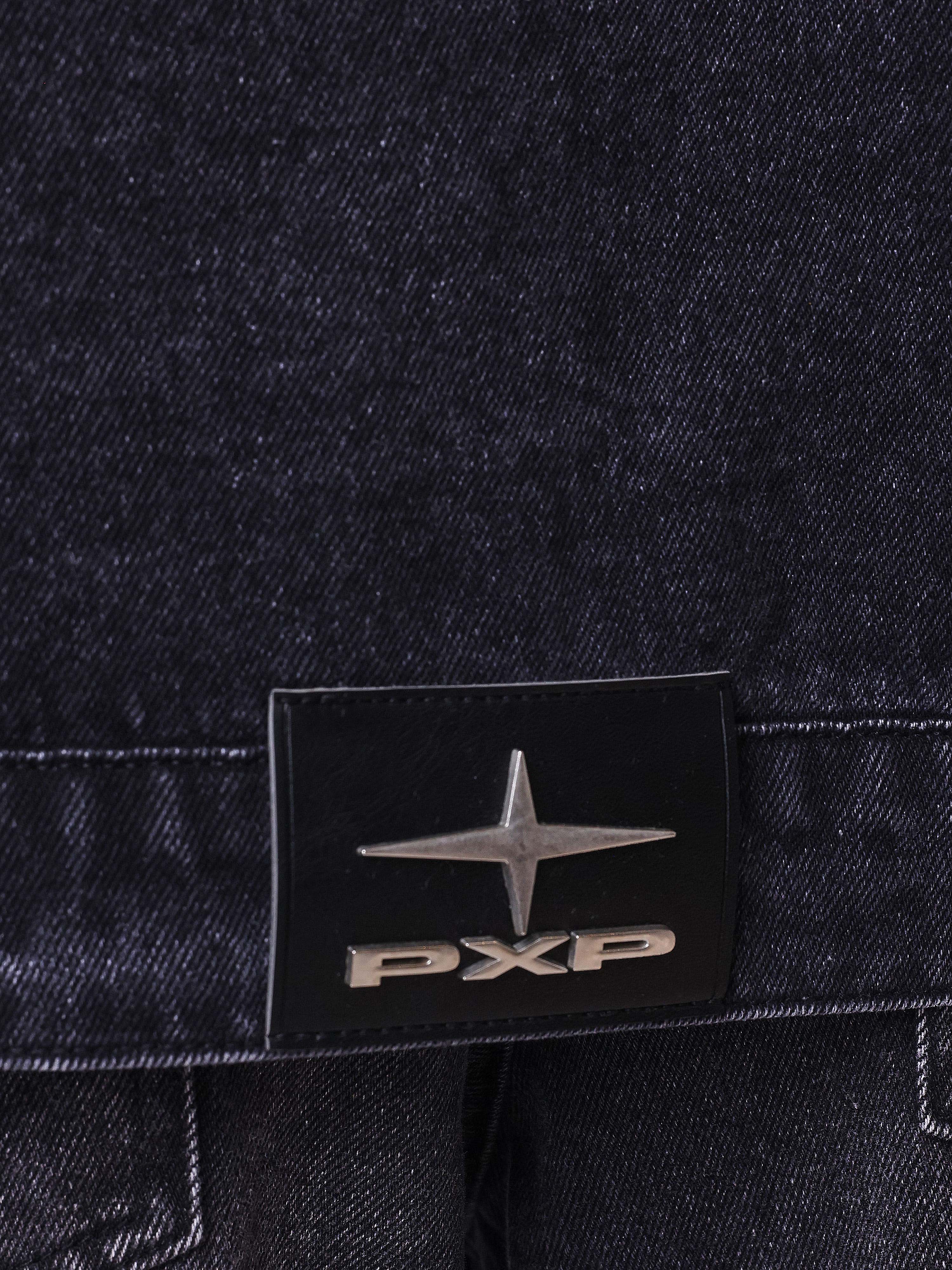 Veste oversize en denim noir délavé à surpiqûres Polaris - Image 5