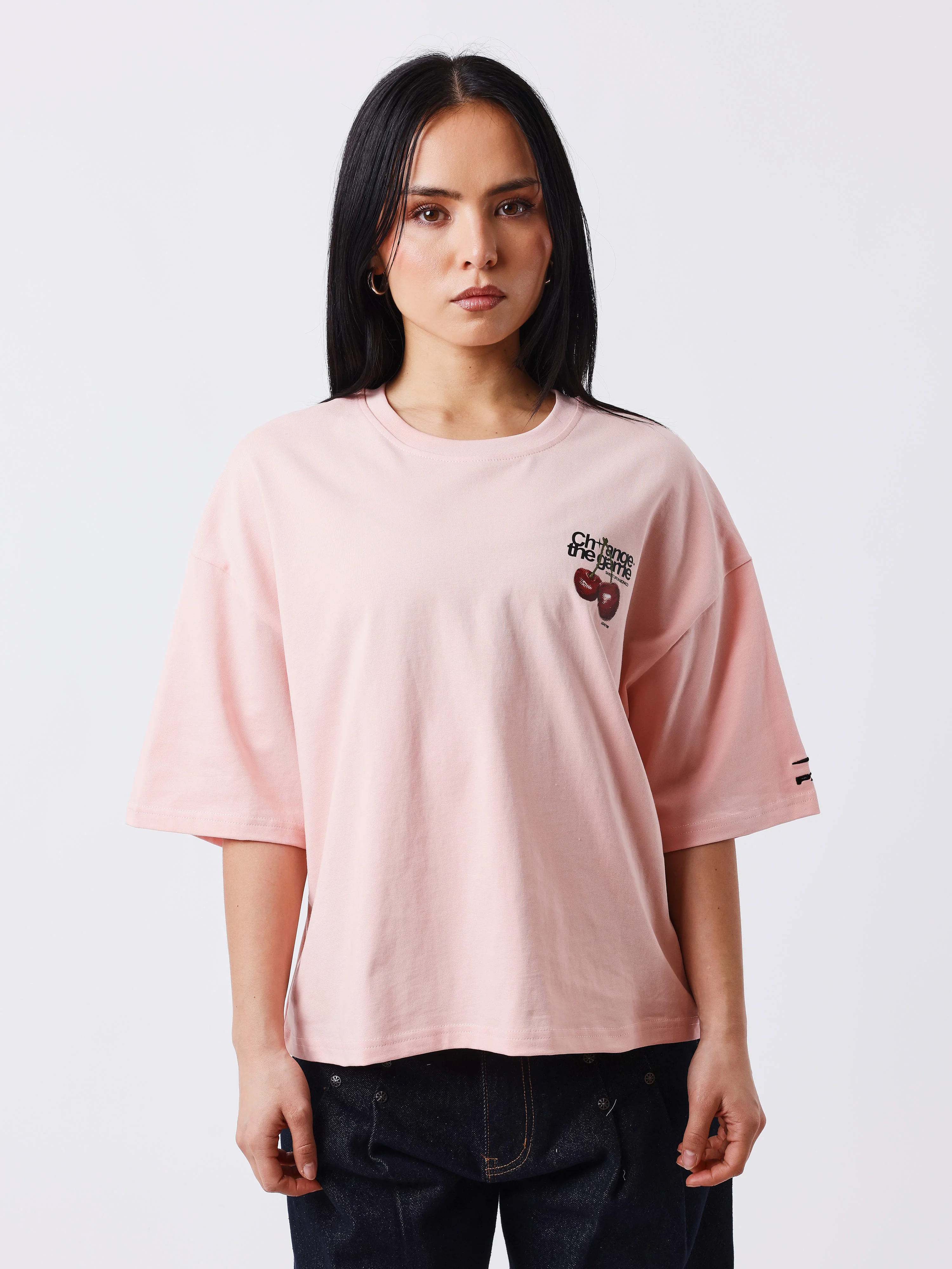 T-shirt imprimé cerises devant et dos