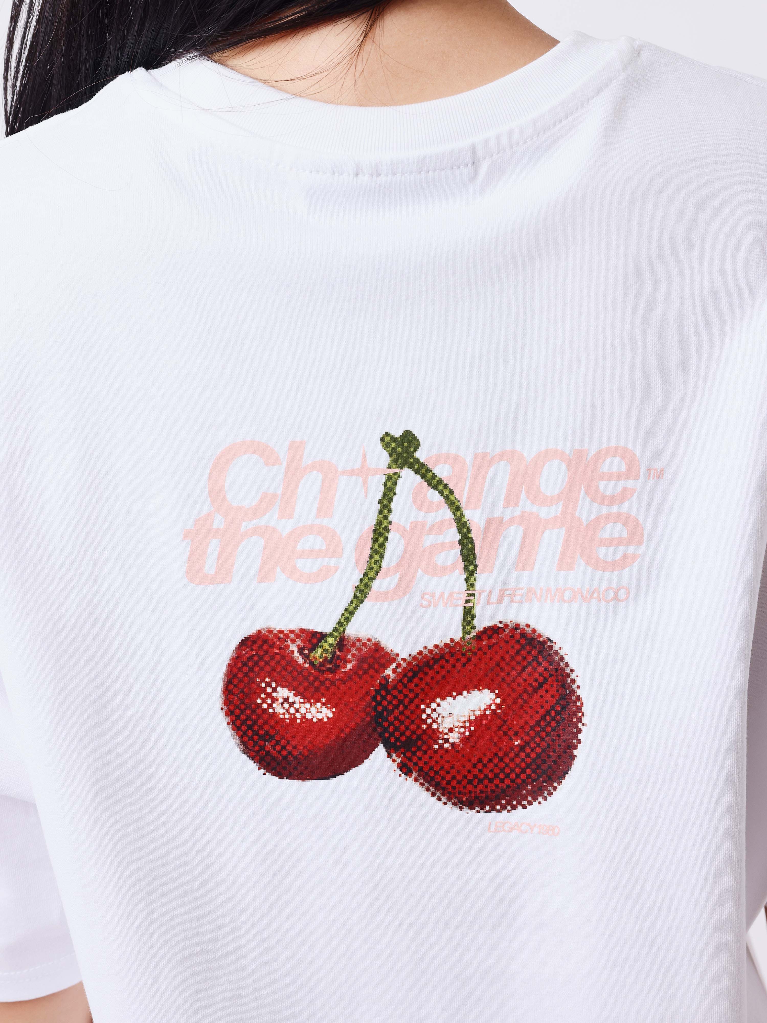 T-shirt imprimé cerises devant et dos - Image 5
