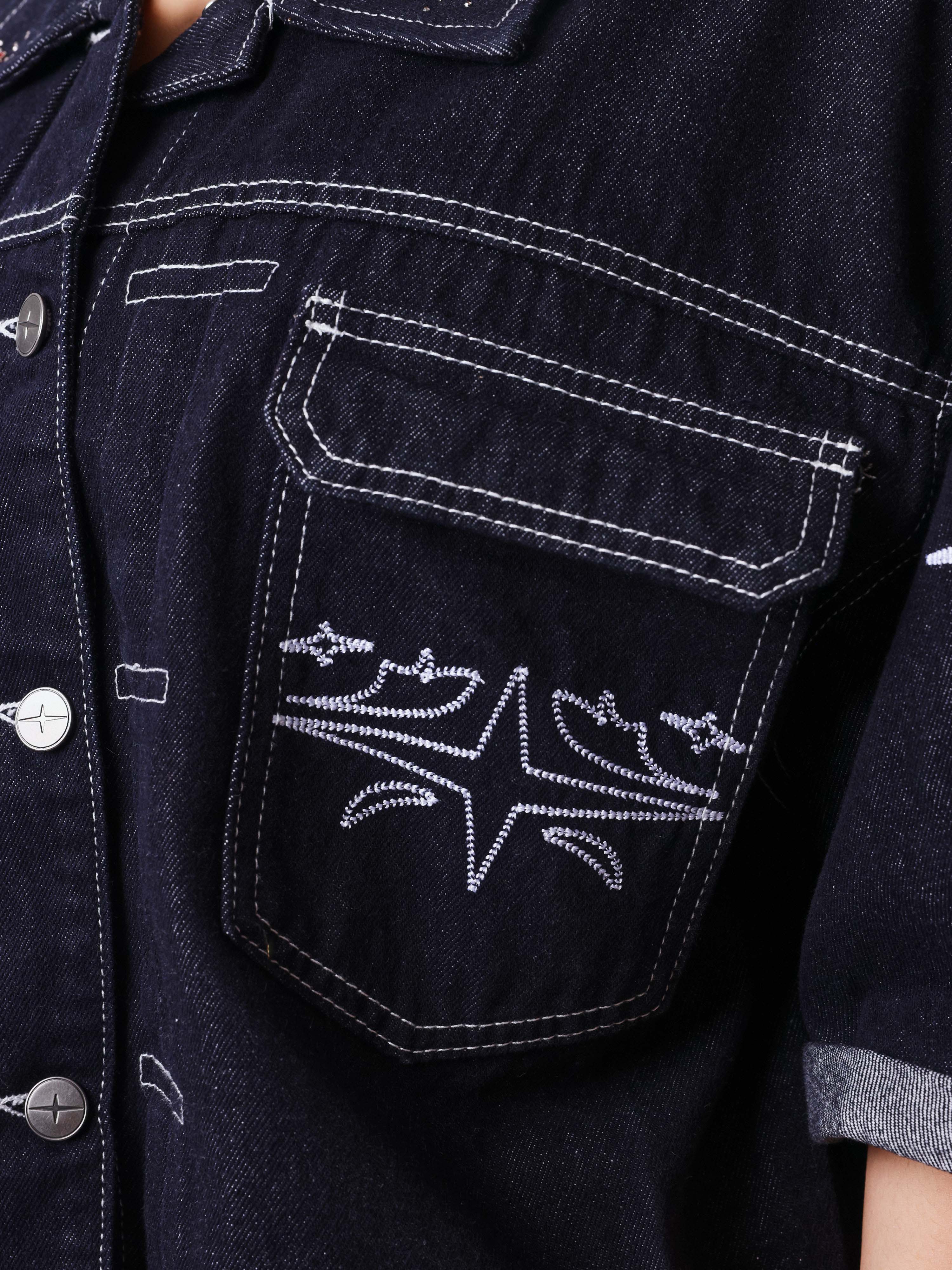 Veste courte en denim Cow - Image 4