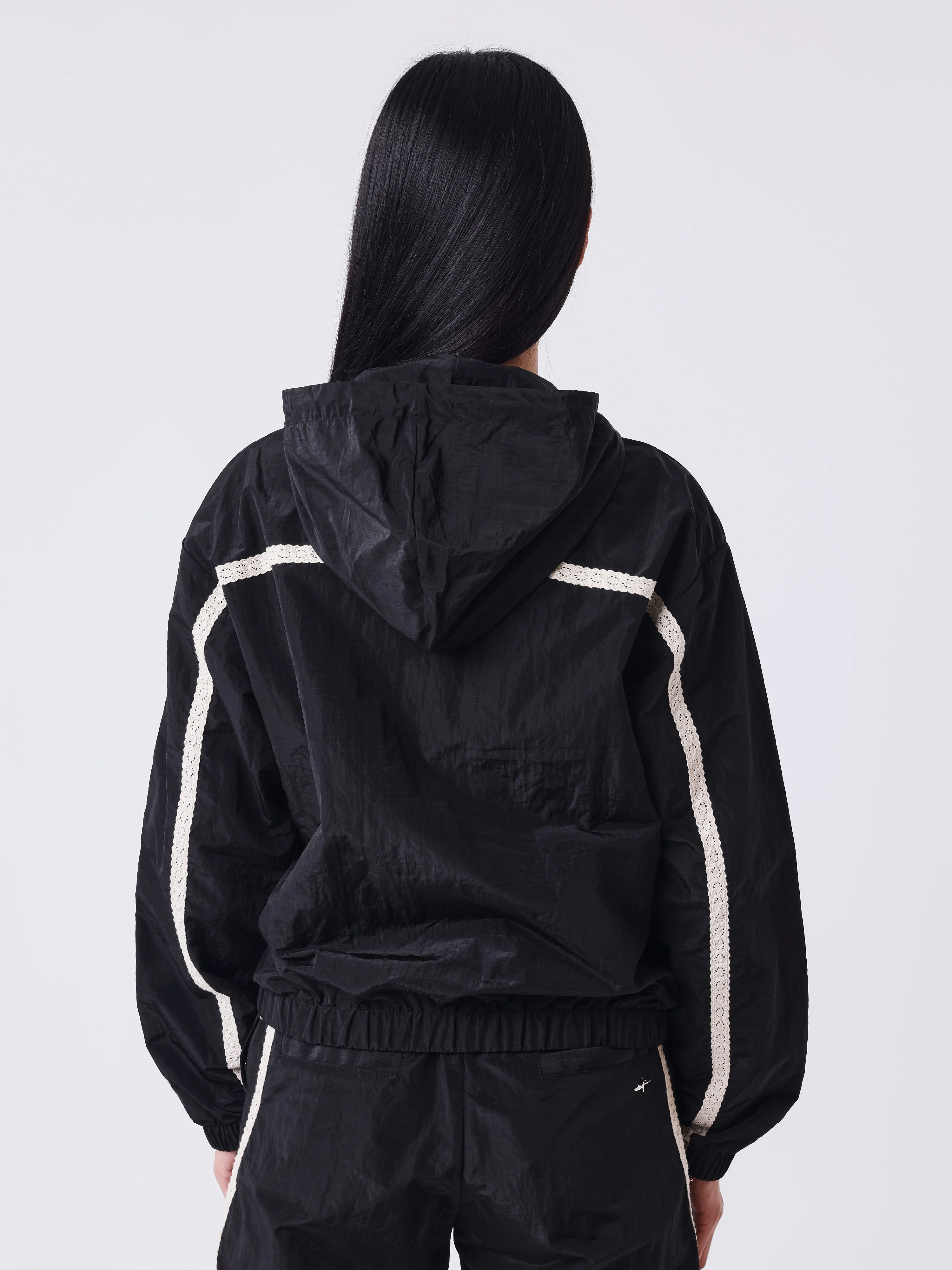 Veste zippée à bandes en crochet Sportly - Image 2