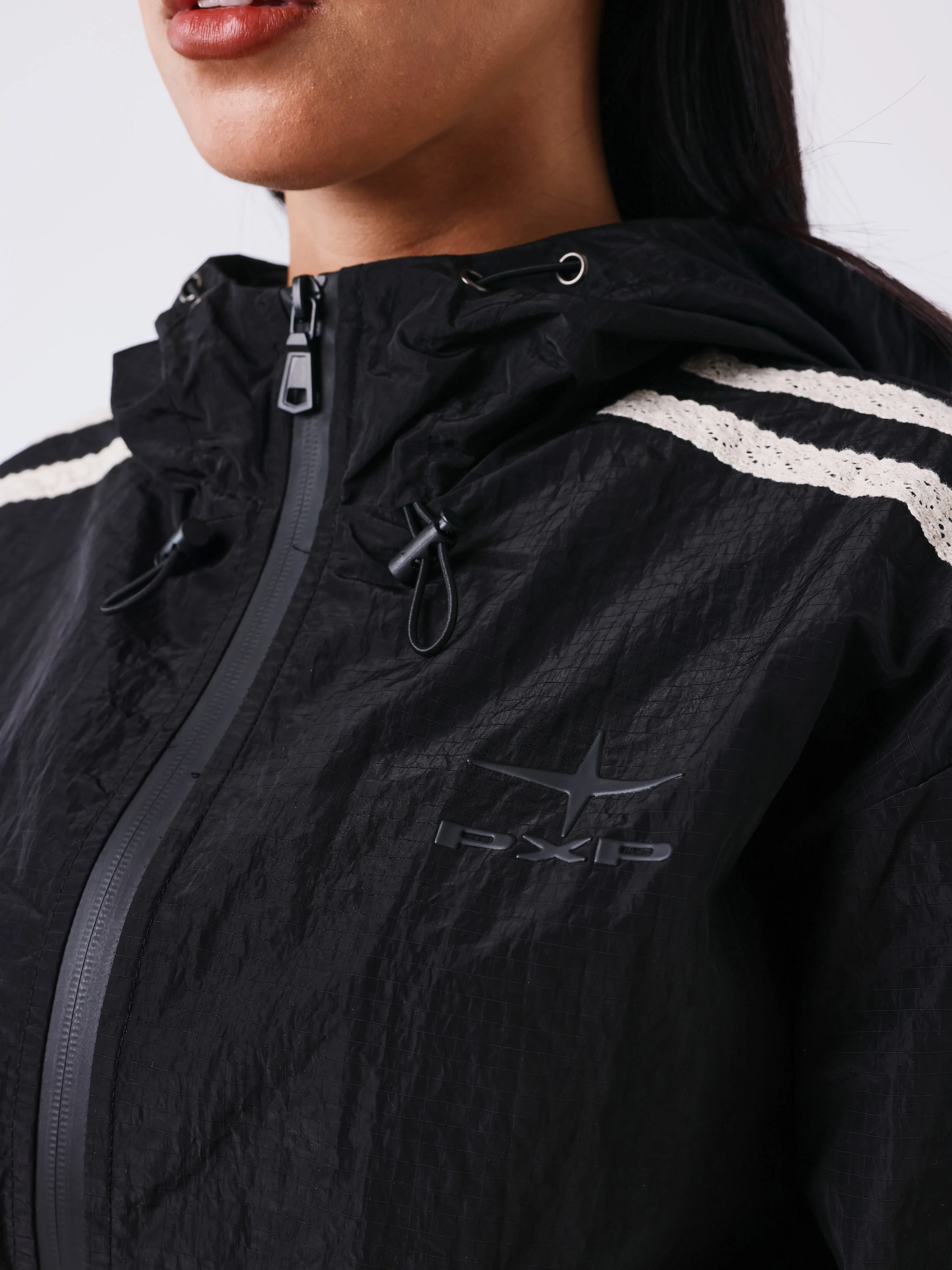 Veste zippée à bandes en crochet Sportly - Image 3