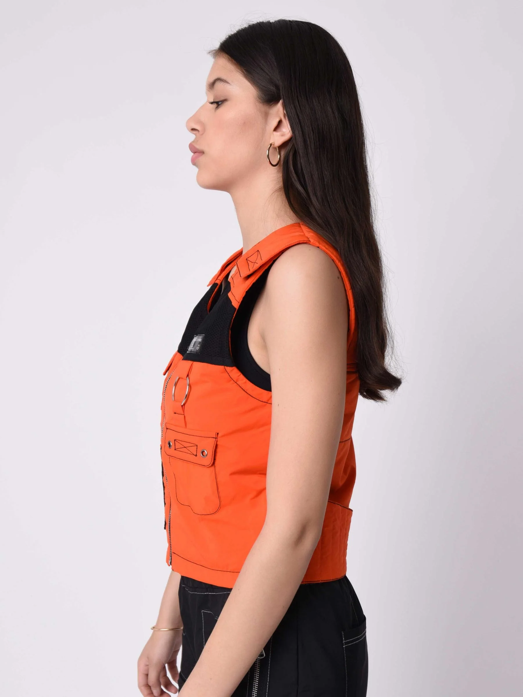 Gilet sans manches utility coutures contrastées empiècement mesh - Image 3