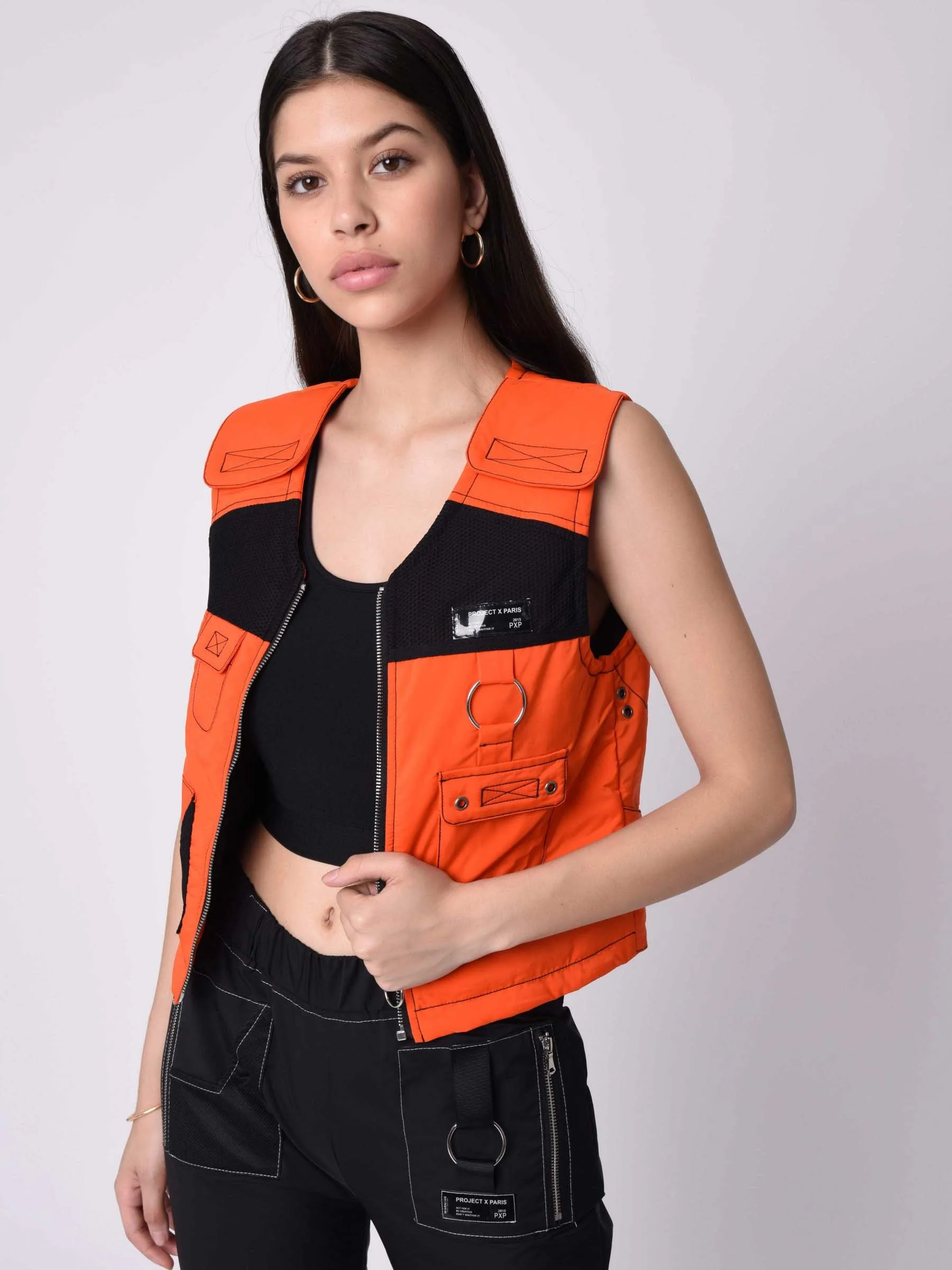 Gilet sans manches utility coutures contrastées empiècement mesh - Image 6