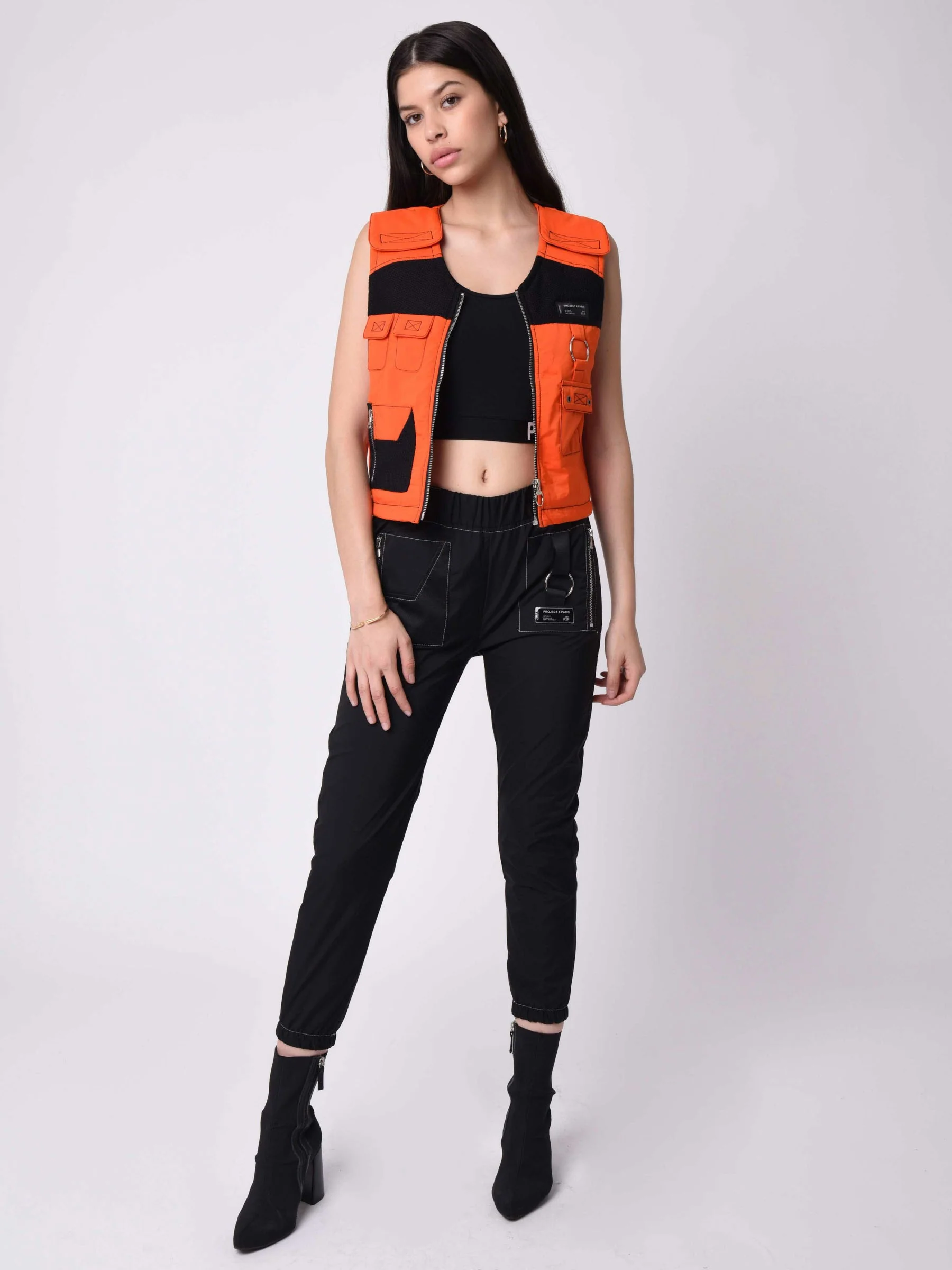 Gilet sans manches utility coutures contrastées empiècement mesh - Image 7