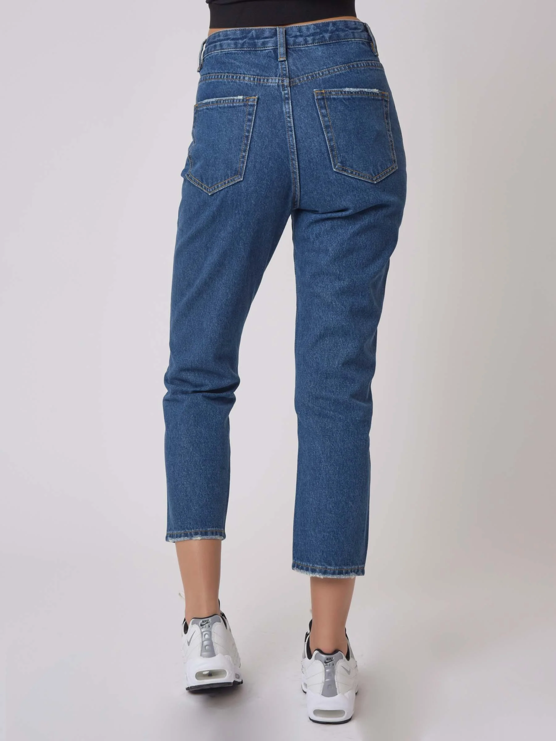 Jean Mom fit basic bleu longueur 7/8 - Image 2