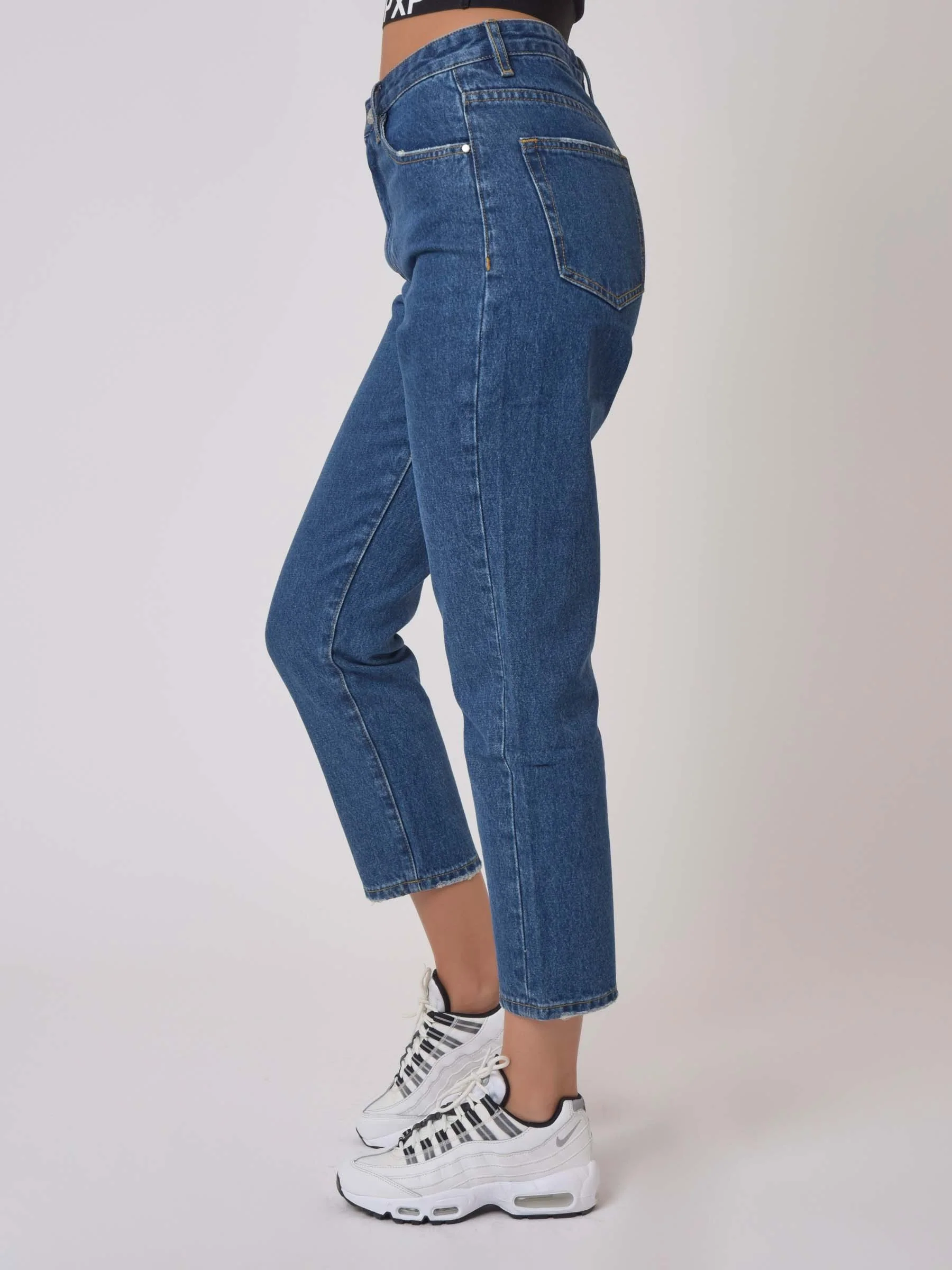 Jean Mom fit basic bleu longueur 7/8 - Image 4
