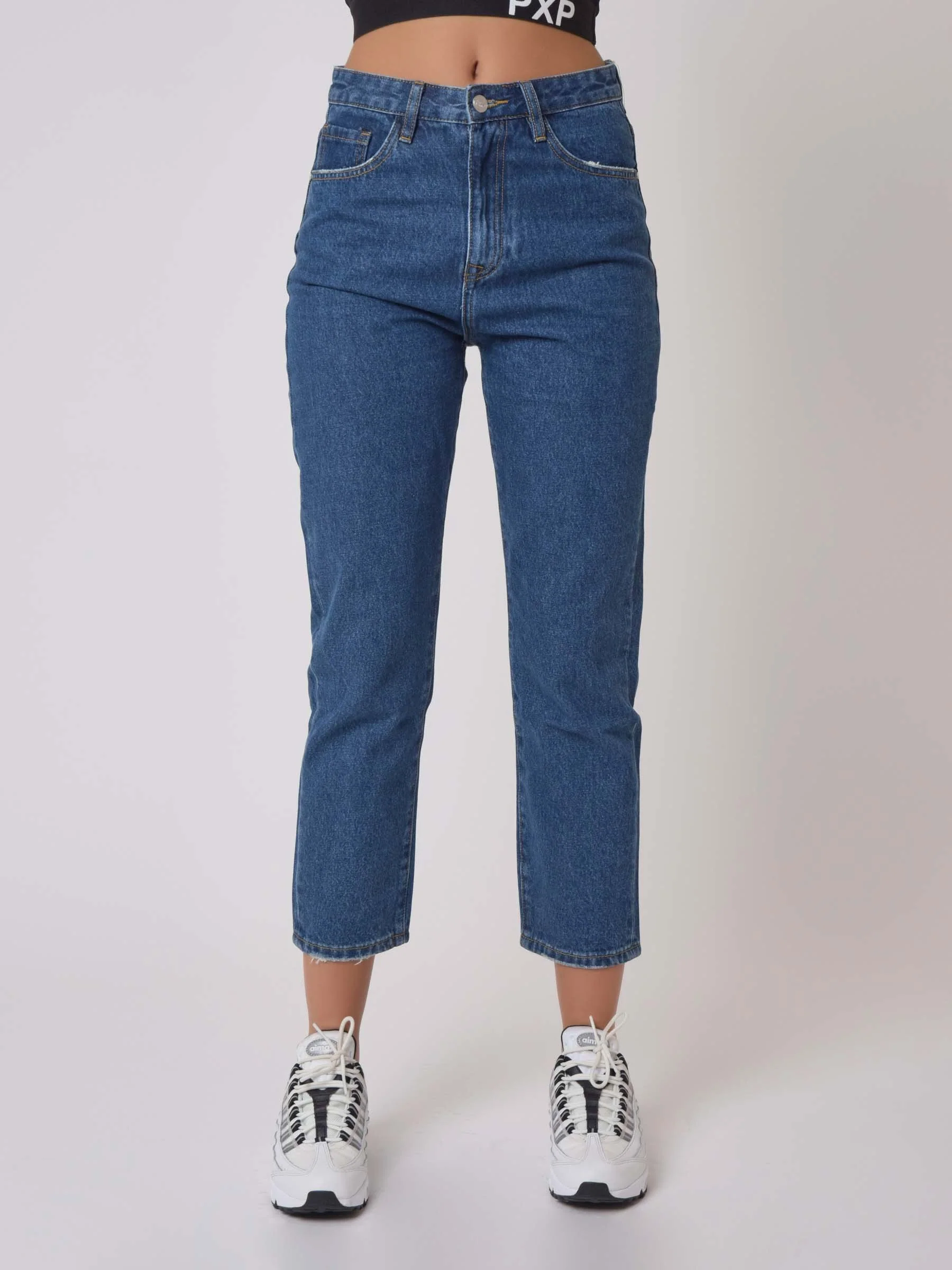 Jean Mom fit basic bleu longueur 7/8 - Image 5