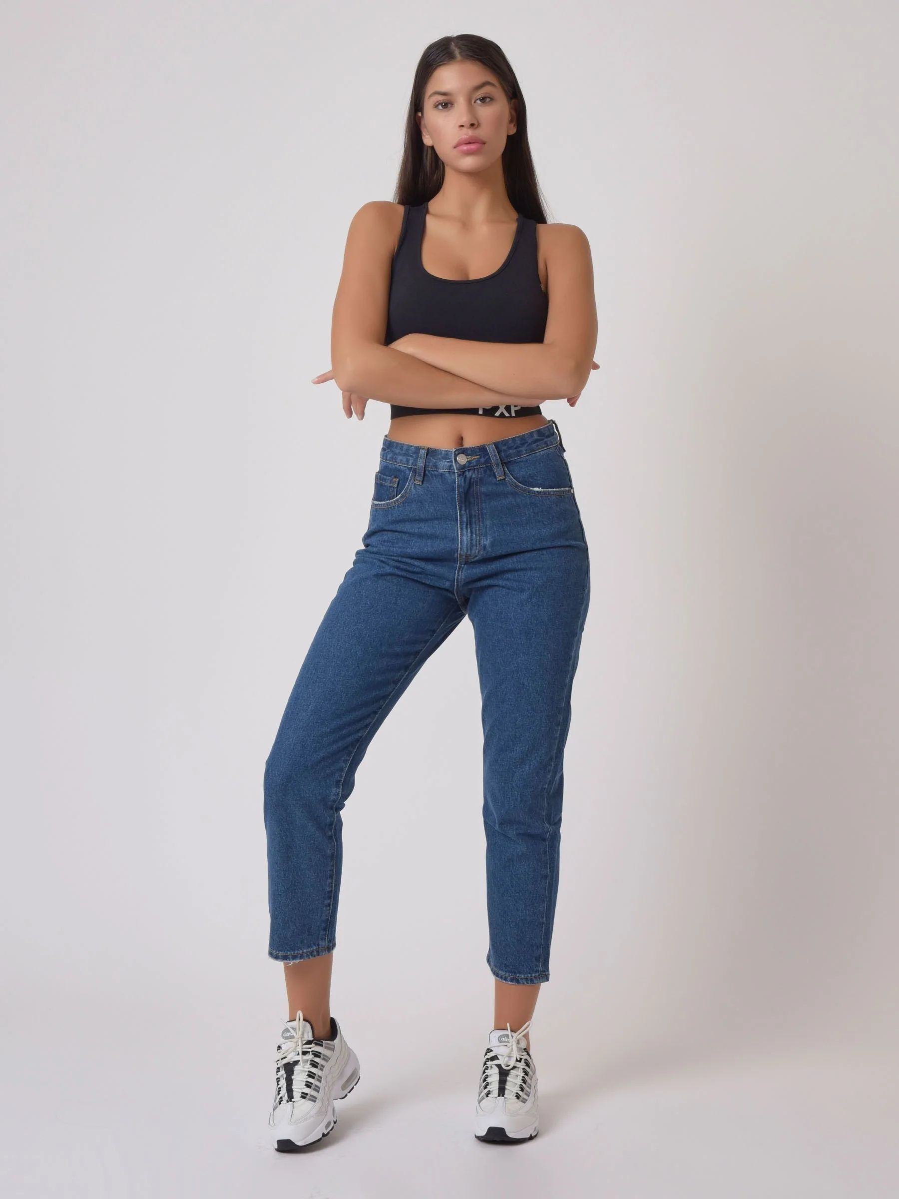 Jean Mom fit basic bleu longueur 7/8 - Image 6