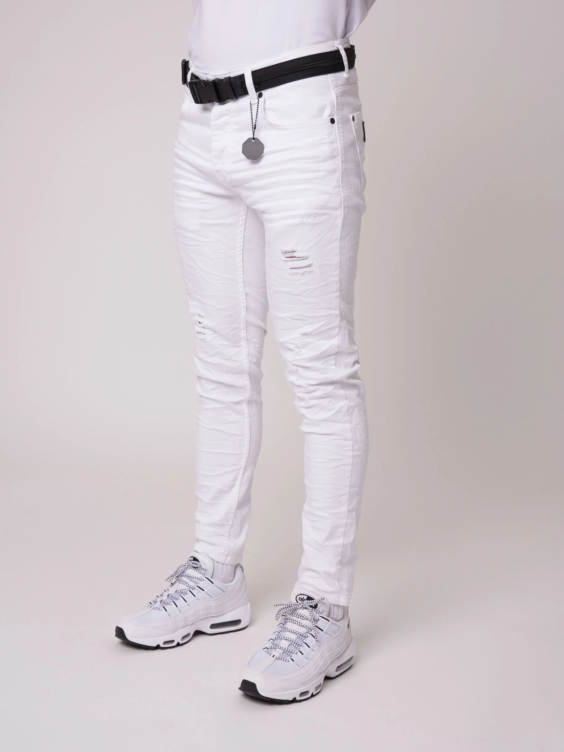 Jean Skinny effet usé avec trous - Image 2