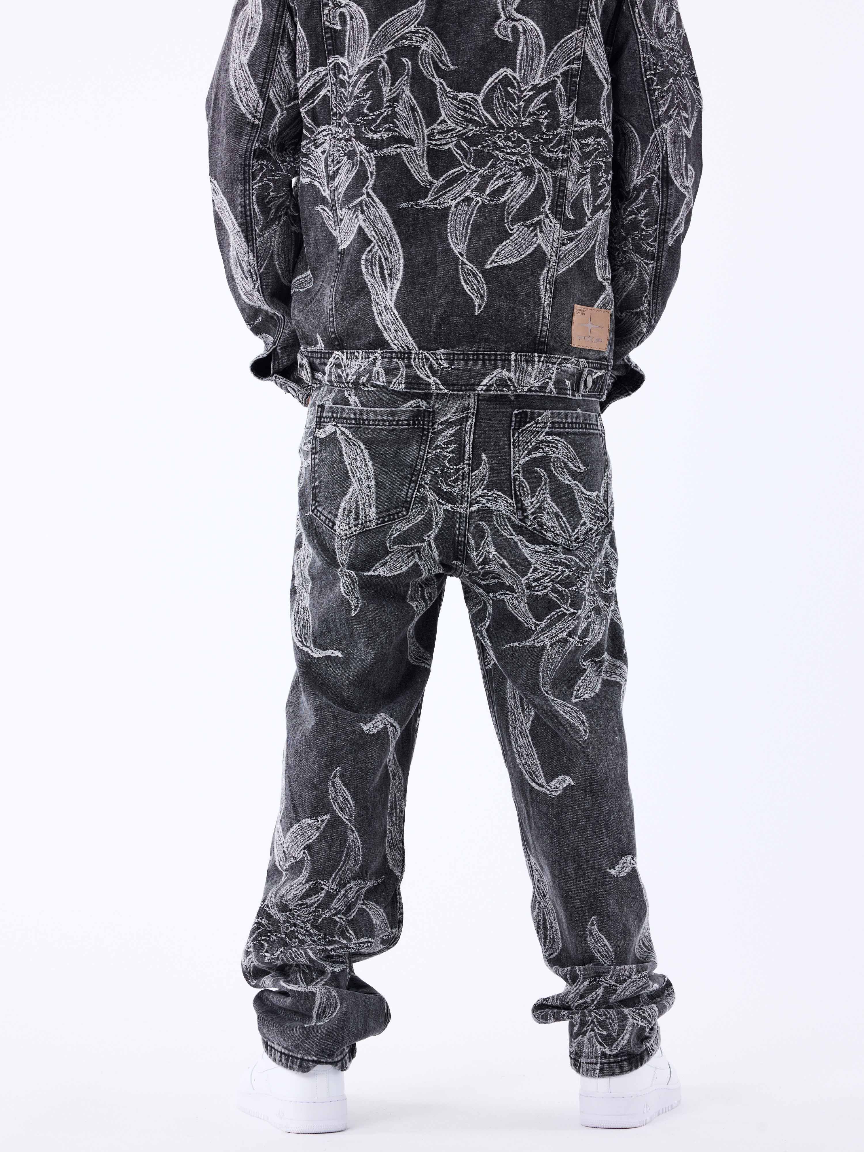 Pantalon en denim Ă motif floral - Image 3