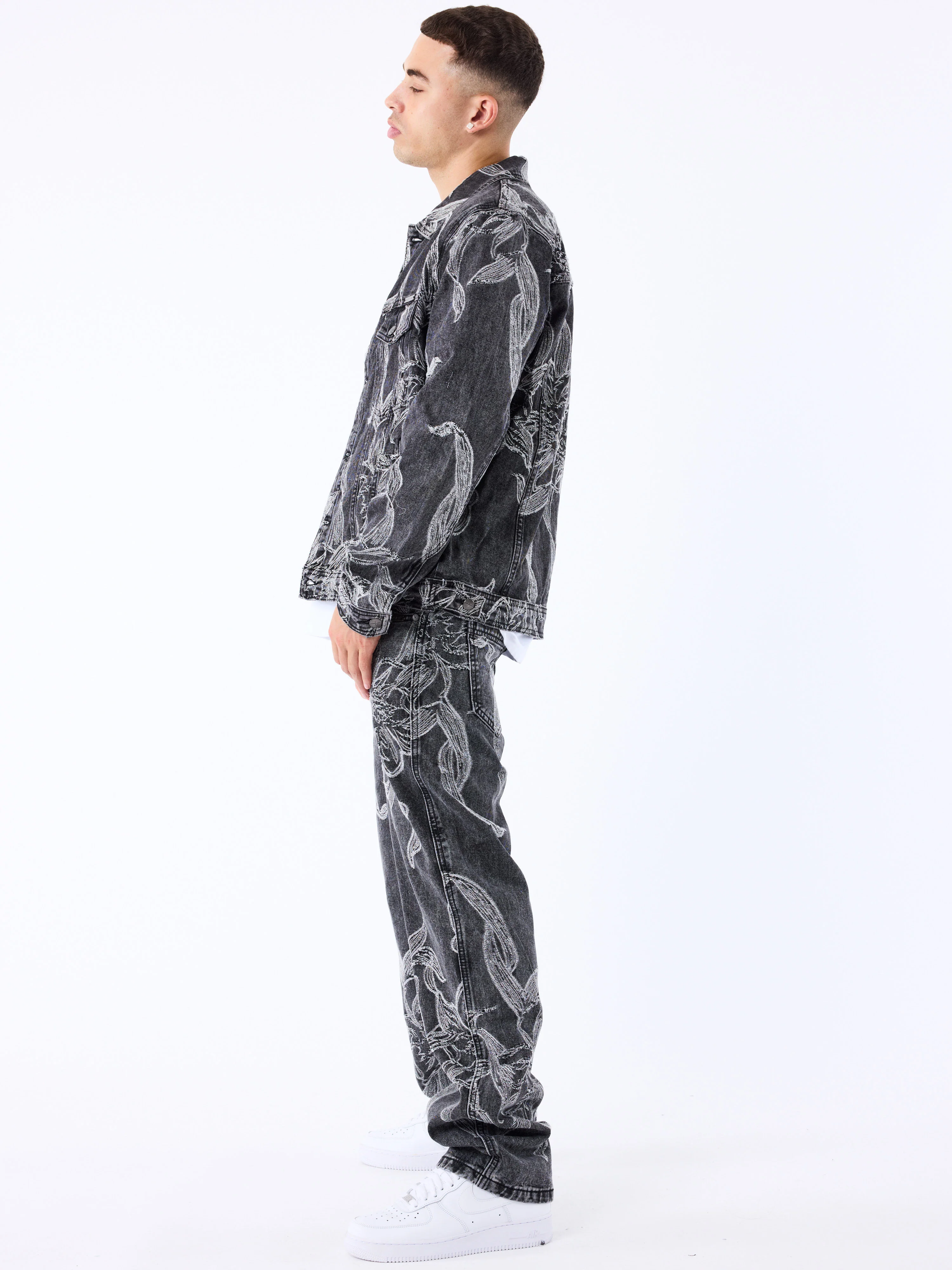 Pantalon en denim Ă motif floral - Image 5