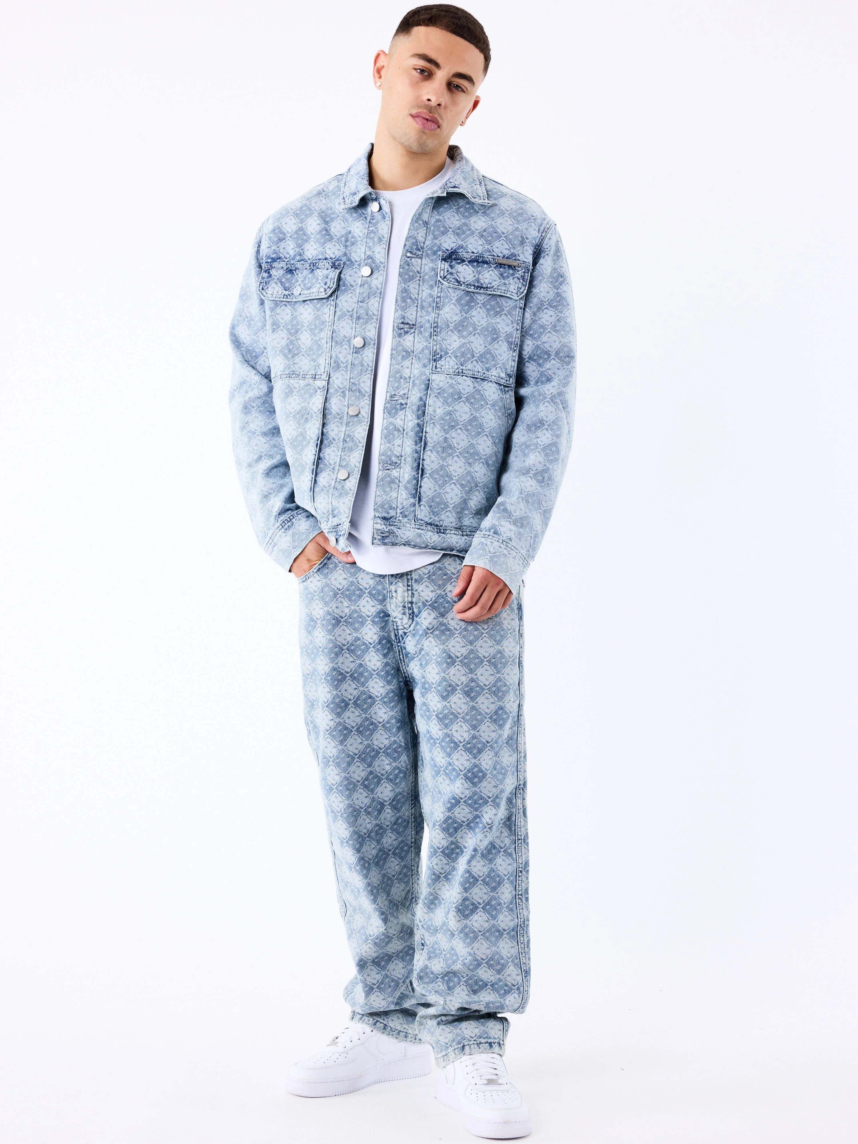 Pantalon en denim à motif géometrique - Image 4
