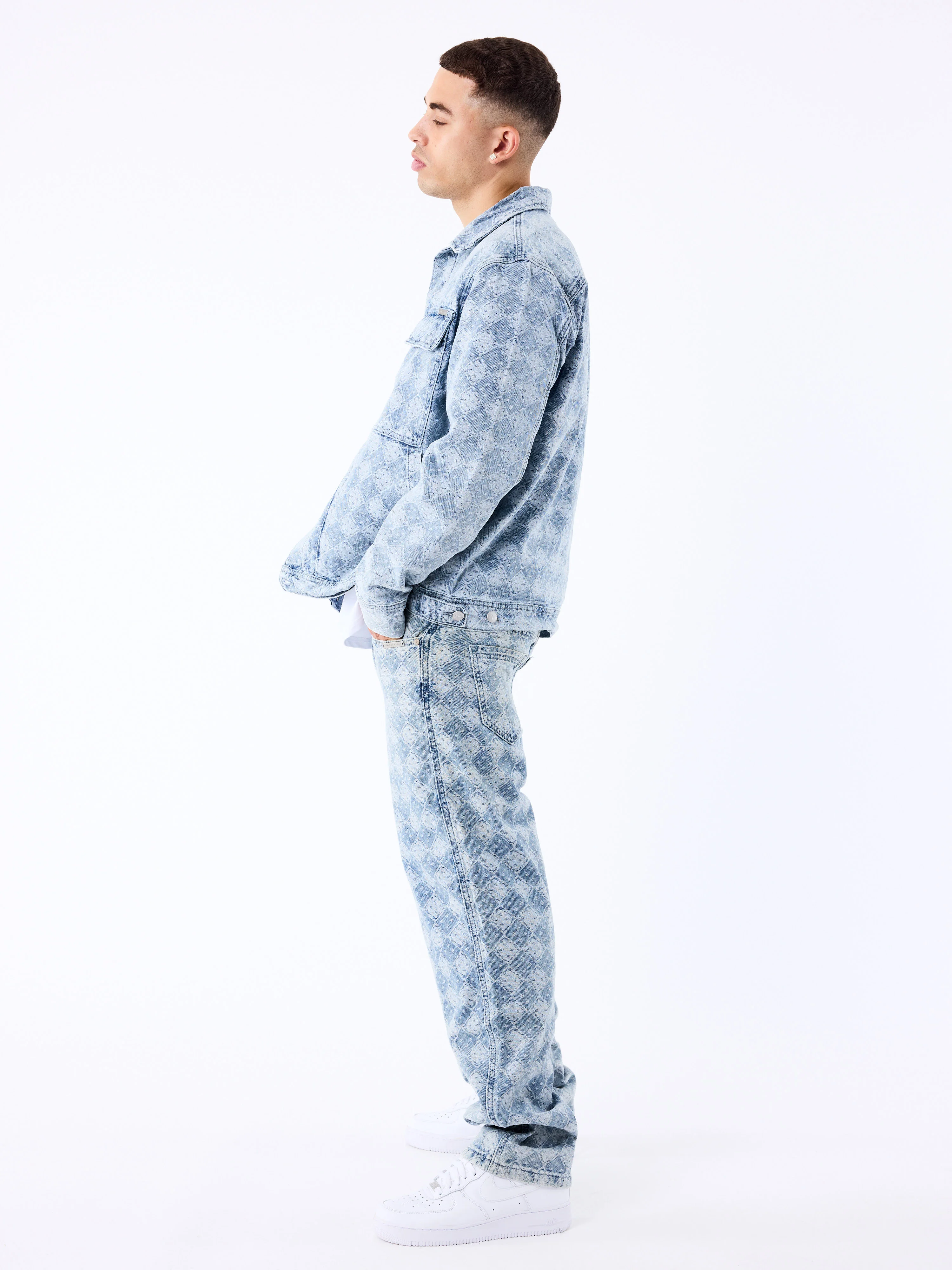 Pantalon en denim à motif géometrique - Image 5