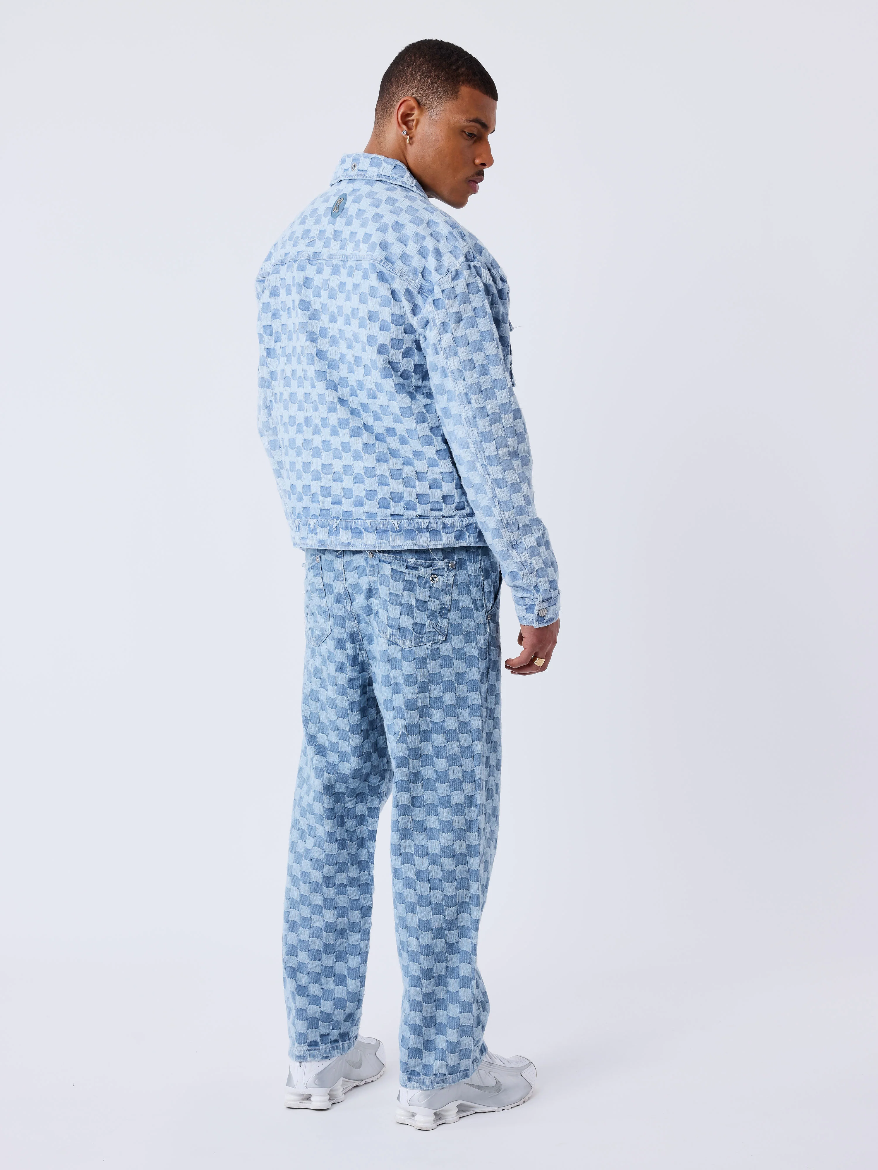 Pantalon Kalash x PXP en denim a motif damier - Image 3