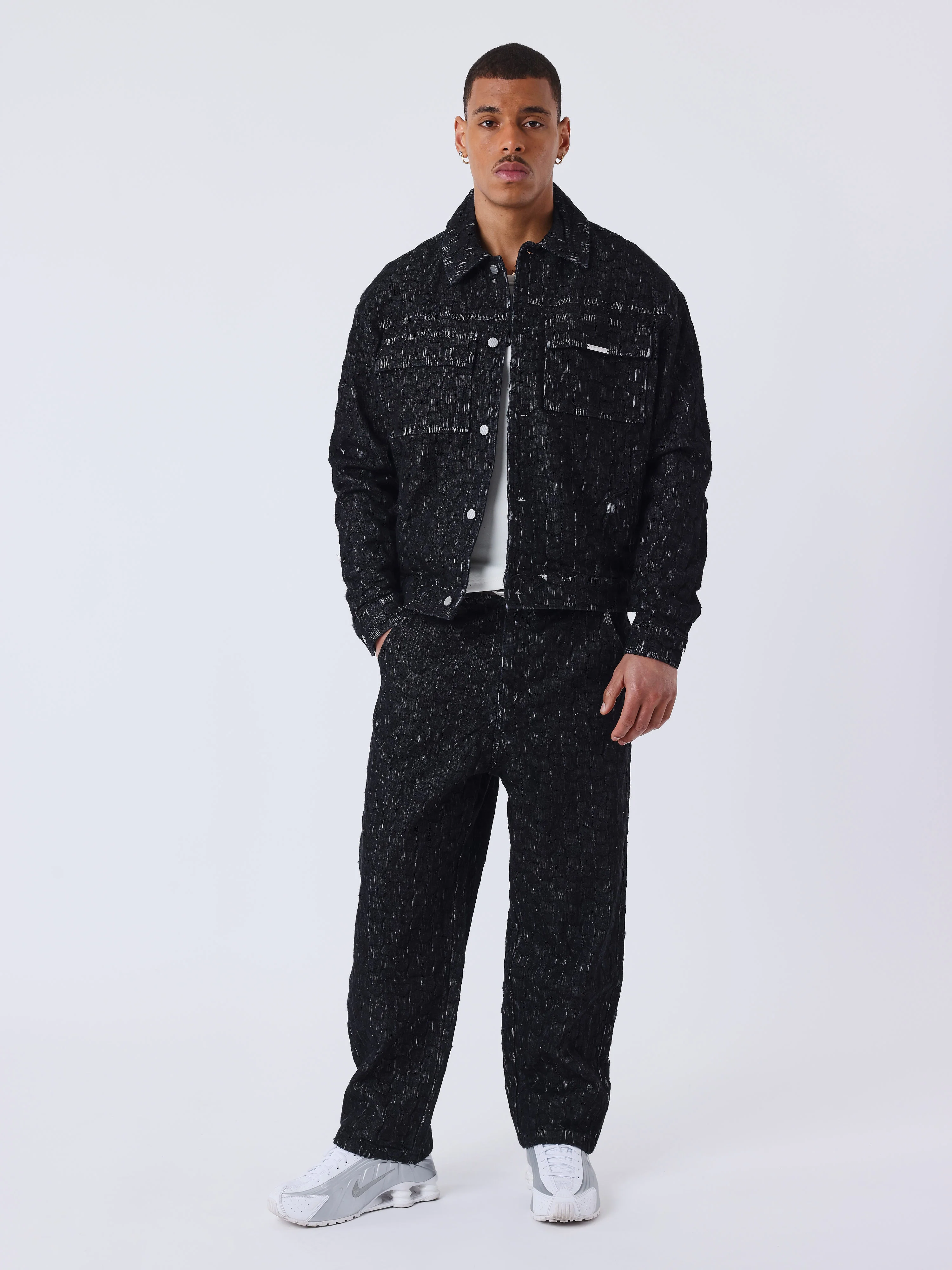 Pantalon Kalash x PXP en denim a motif damier - Image 2