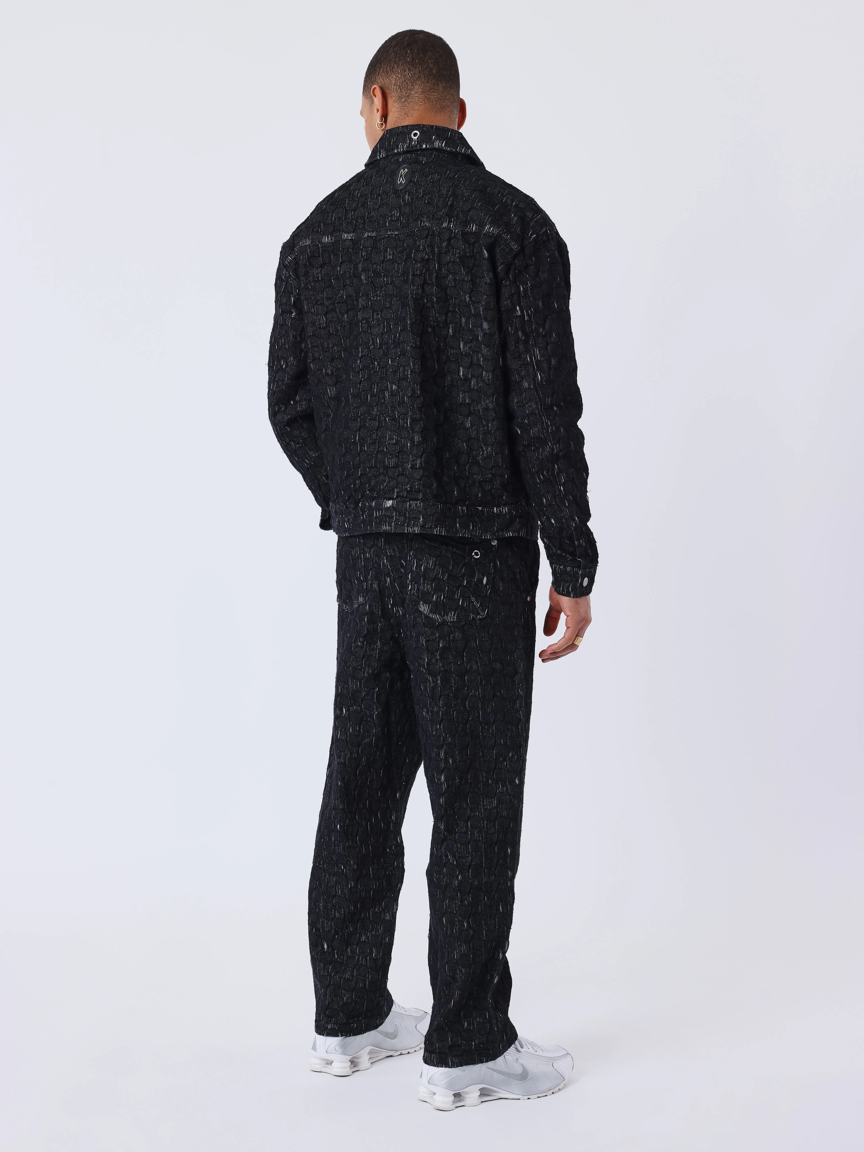 Pantalon Kalash x PXP en denim a motif damier - Image 3