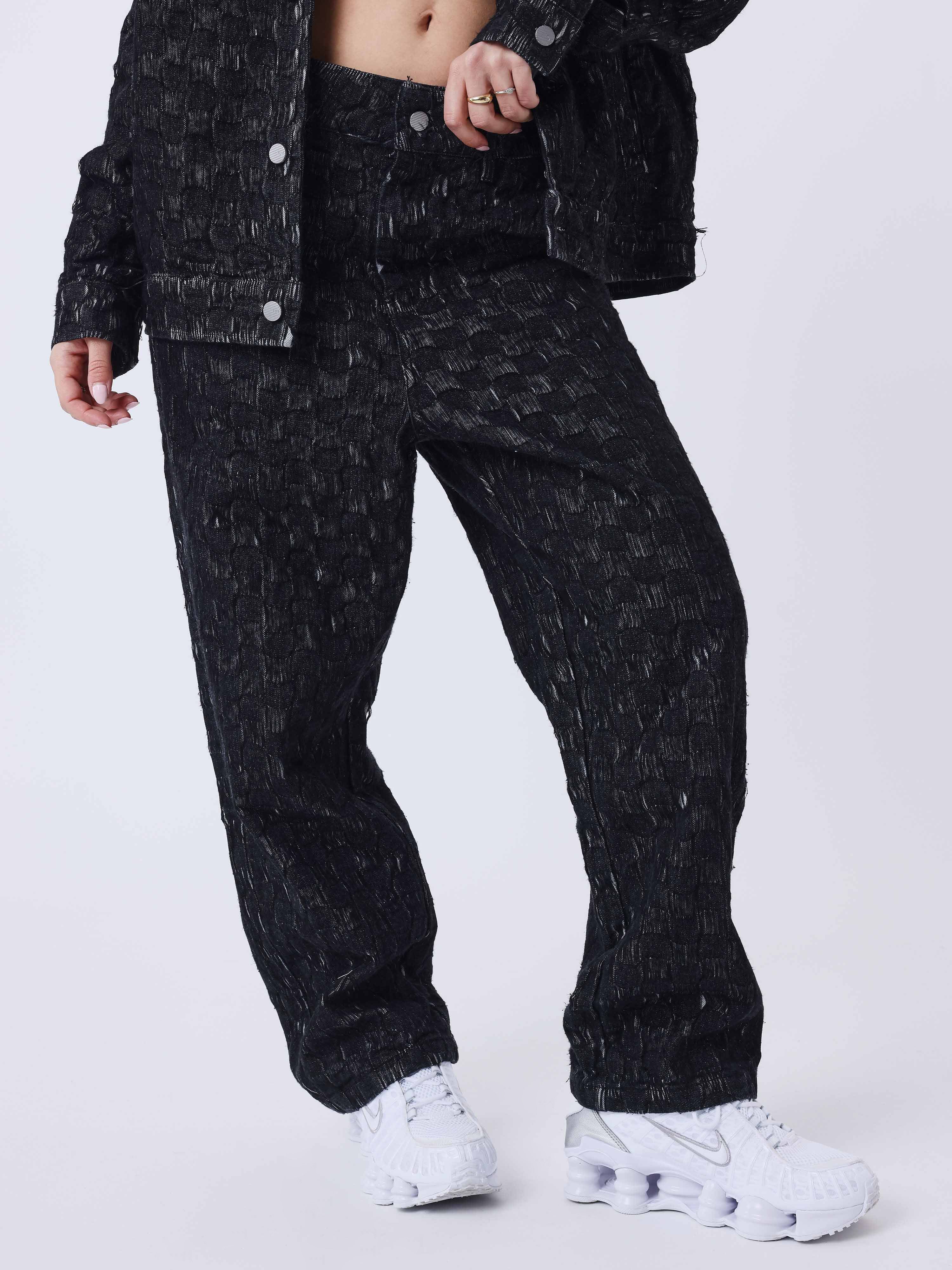 Pantalon Kalash x PXP en denim a motif damier - Image 4