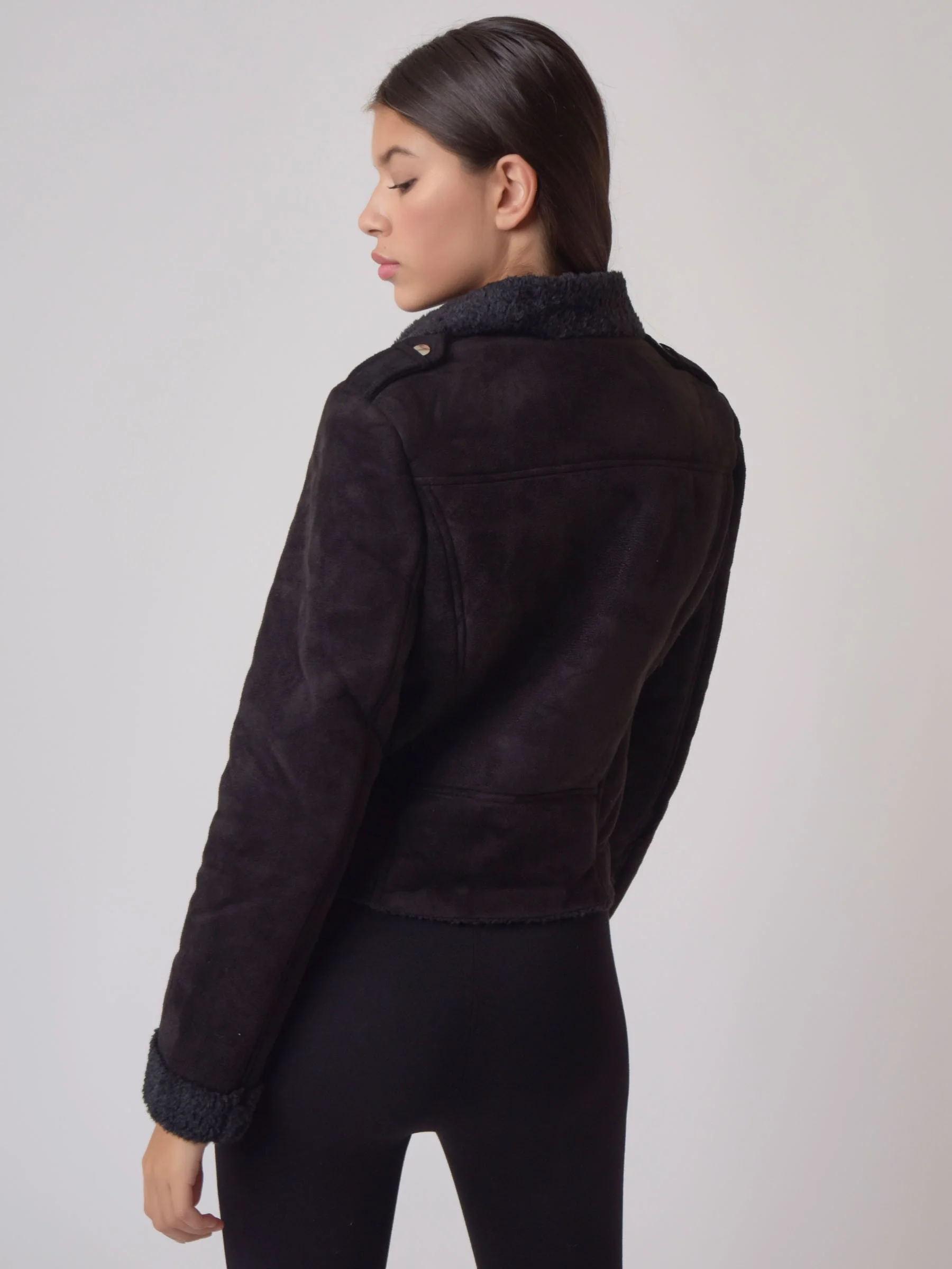 Perfecto en daim doublure imitation peau de mouton - Image 5