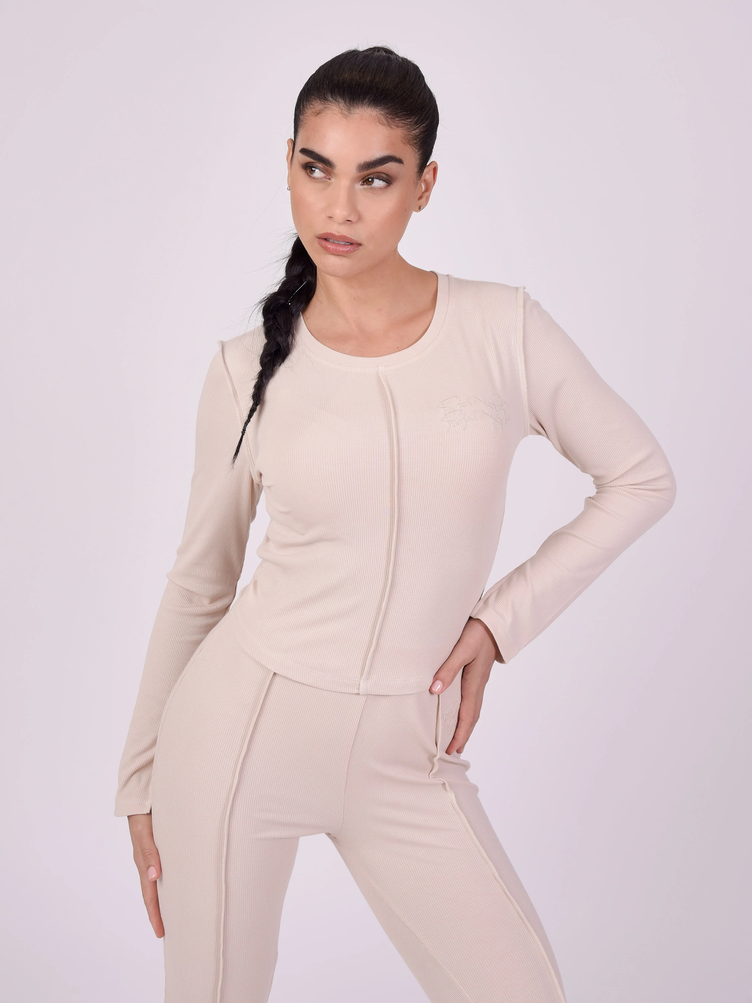 Pull manches longues coutures apparentes - Image 2