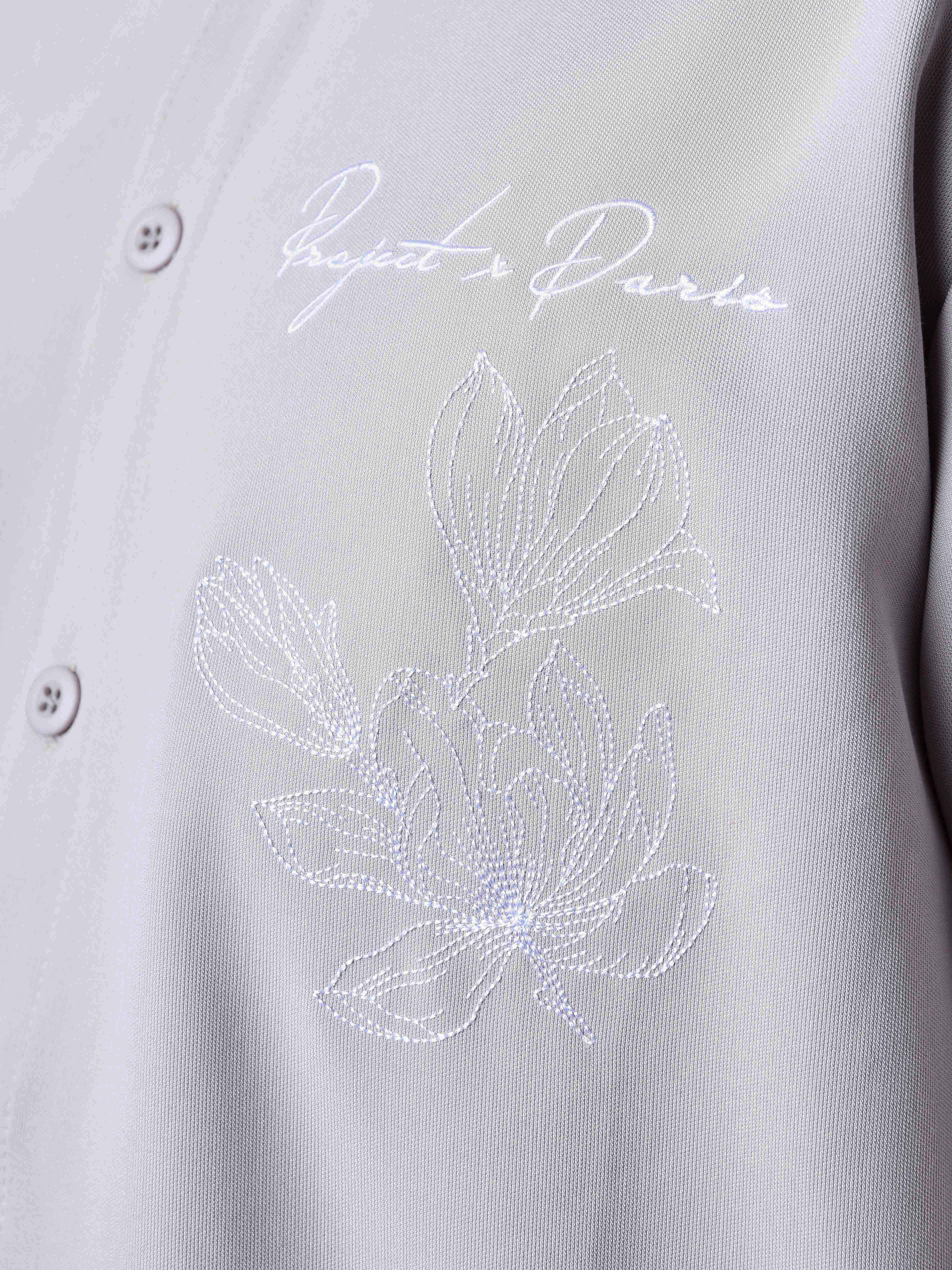 Chemise à fleur brodée - Image 5