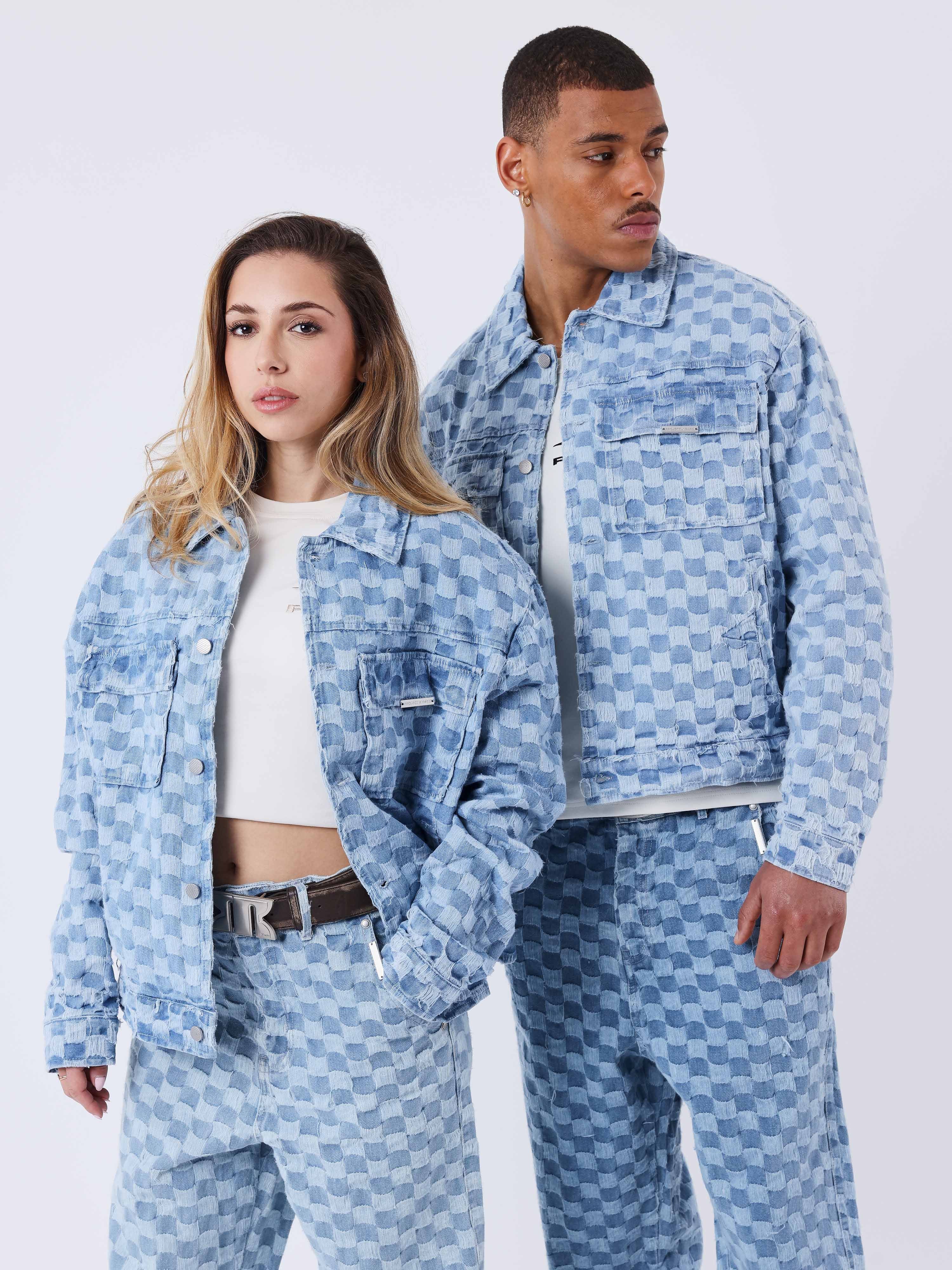Surchemise Kalash x PXP en denim a motif damier