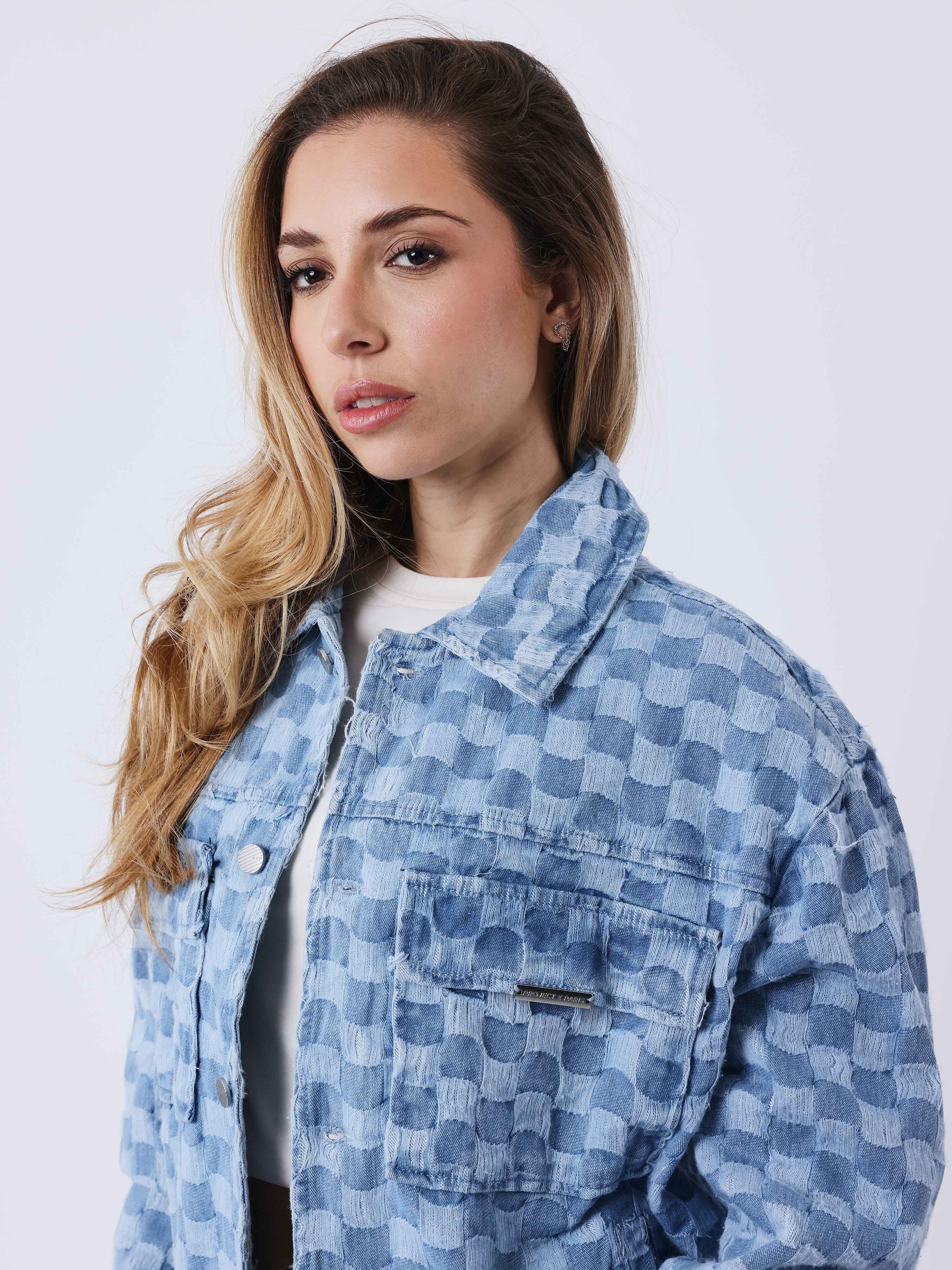 Surchemise Kalash x PXP en denim a motif damier - Image 4