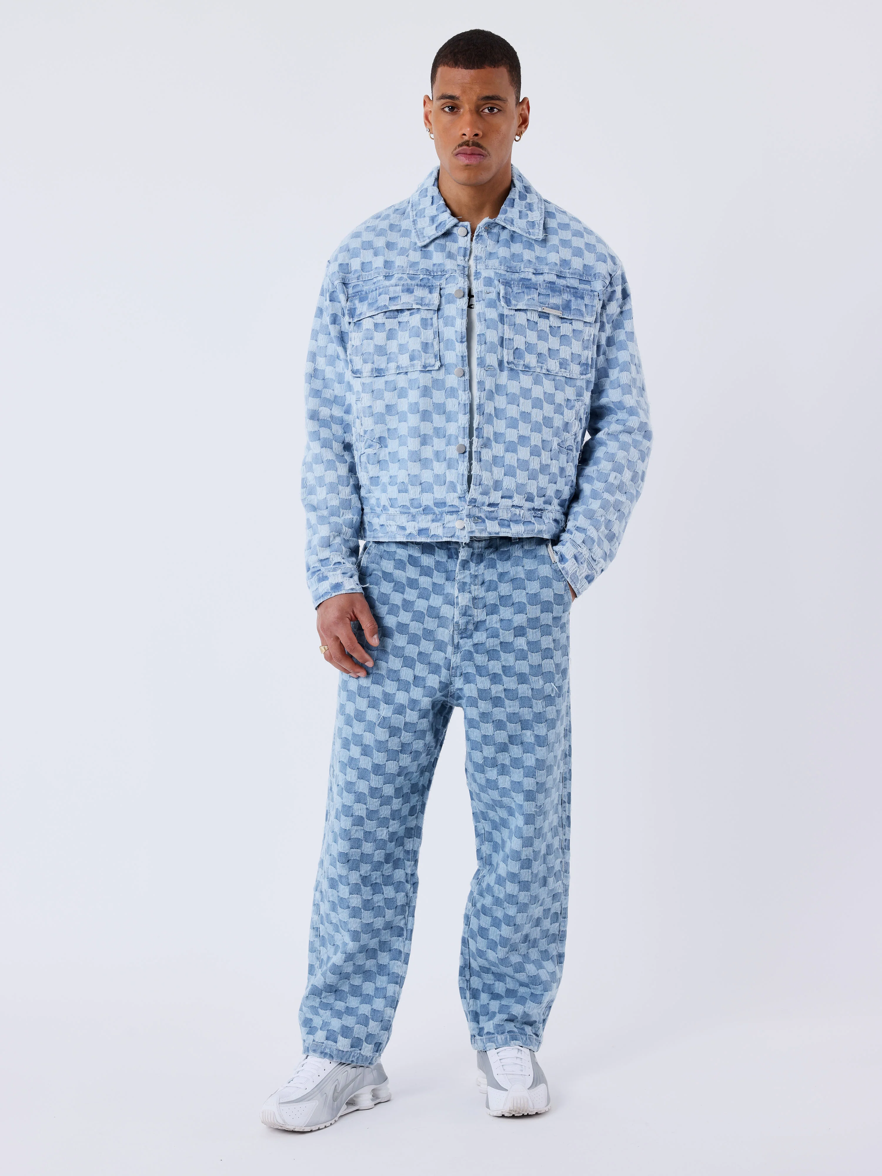Surchemise Kalash x PXP en denim a motif damier - Image 7