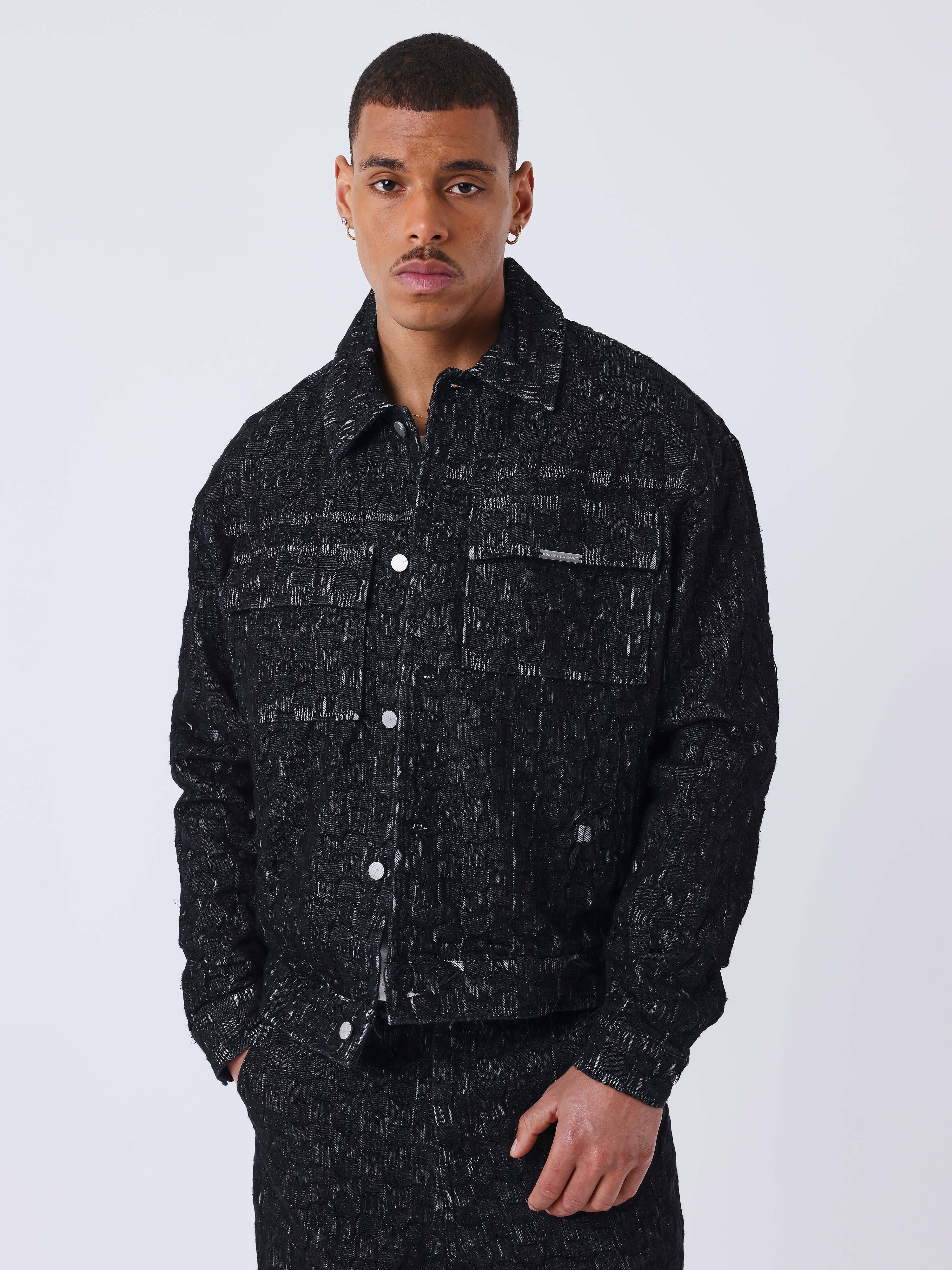 Surchemise Kalash x PXP en denim a motif damier - Image 2