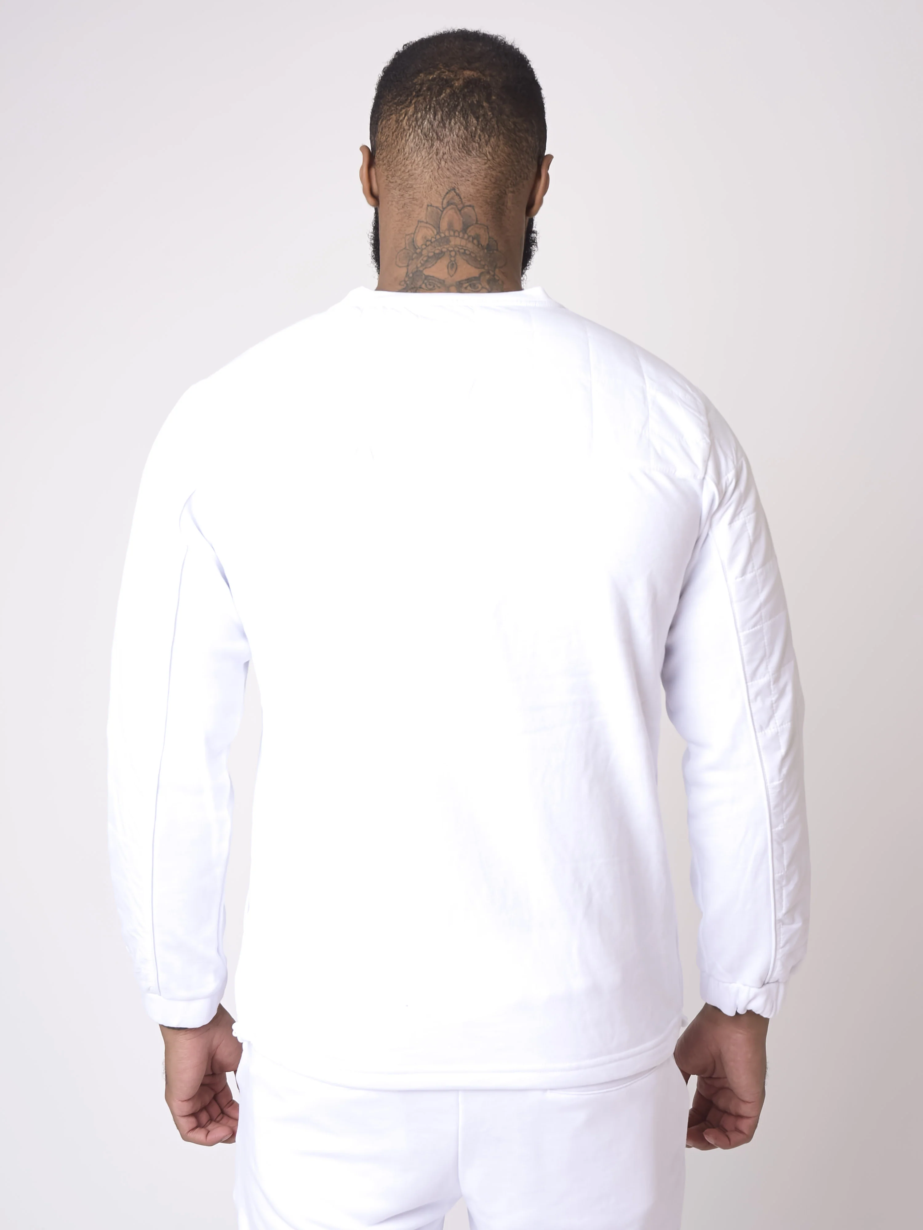 Sweat col rond empiècement nylon matelassé carré - Image 14