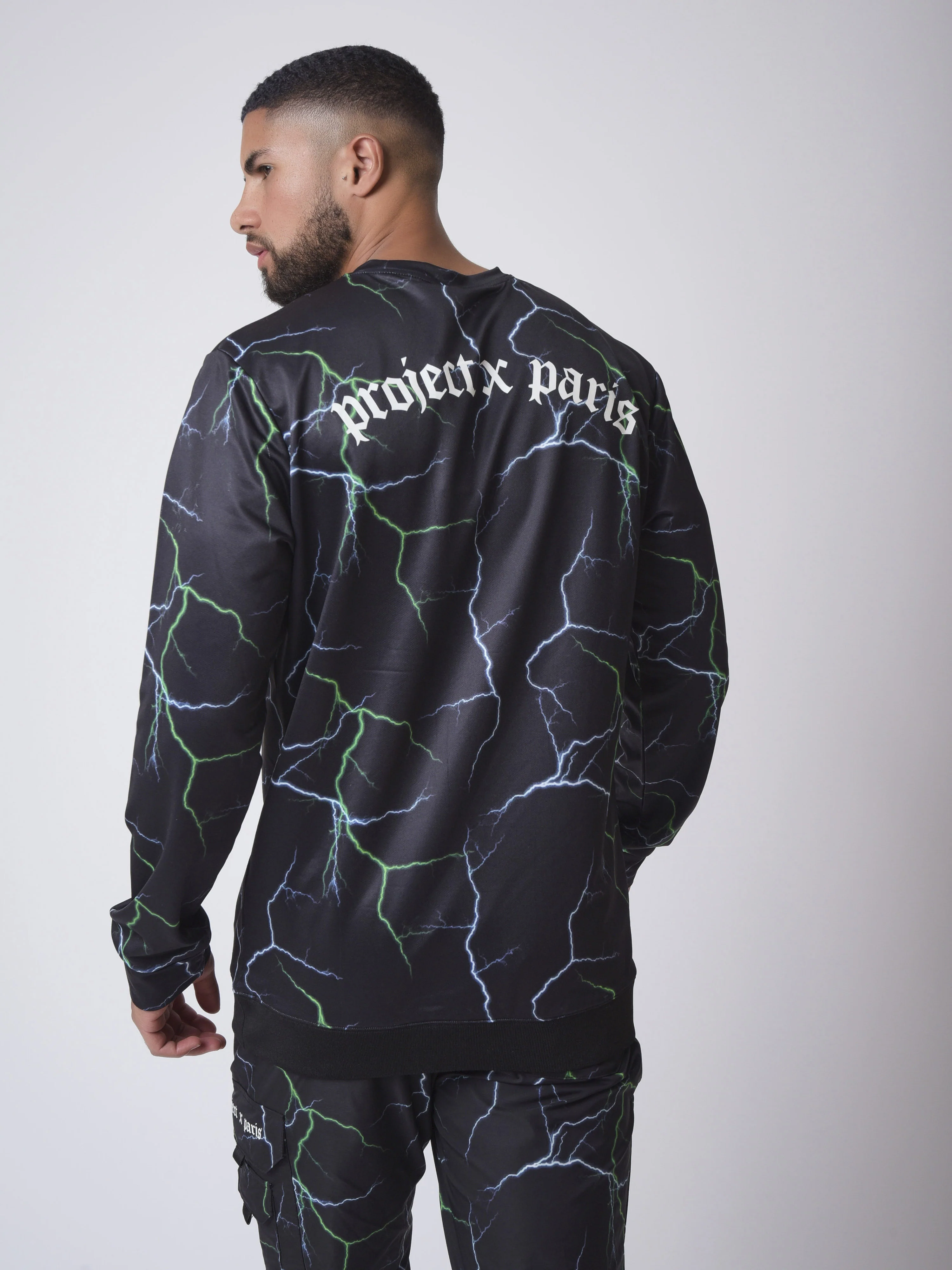 Sweat col rond motif eclair foudre - Image 4