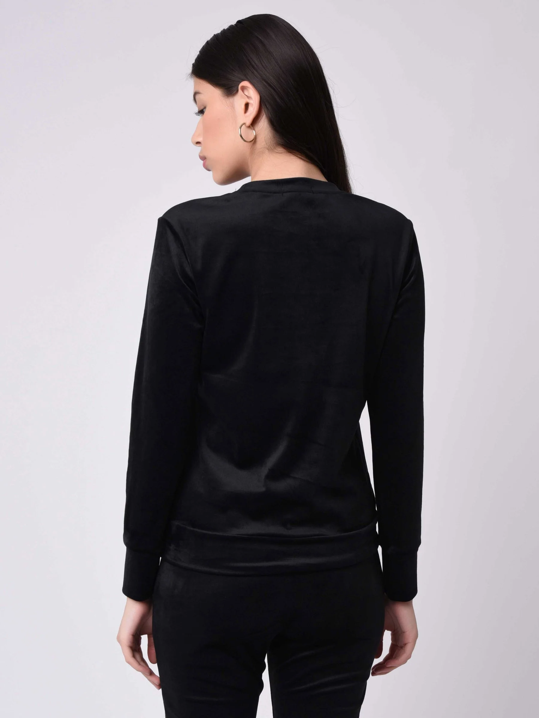 Sweat velvet col rond Ă strass - Image 3