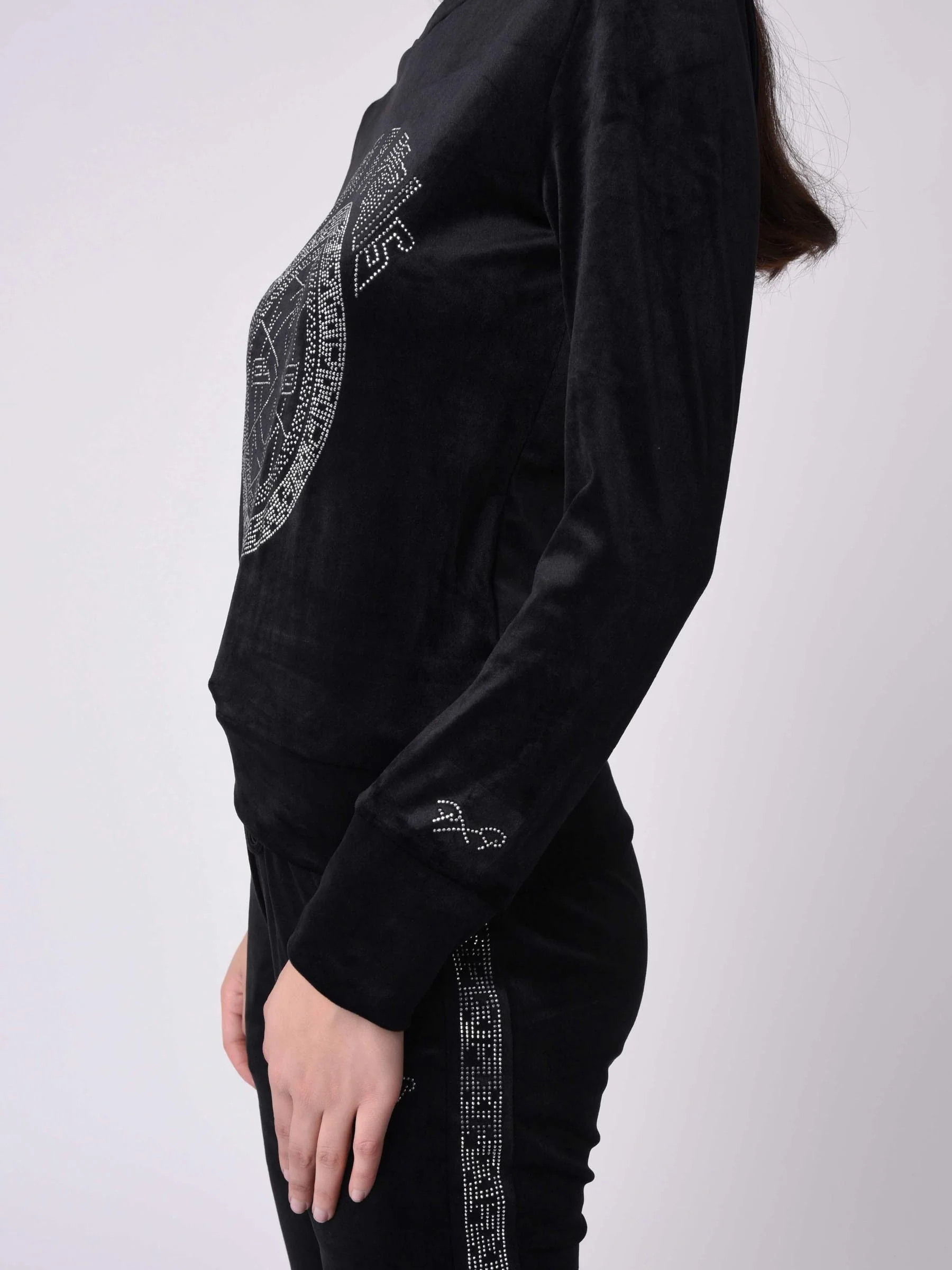 Sweat velvet col rond Ă strass - Image 4