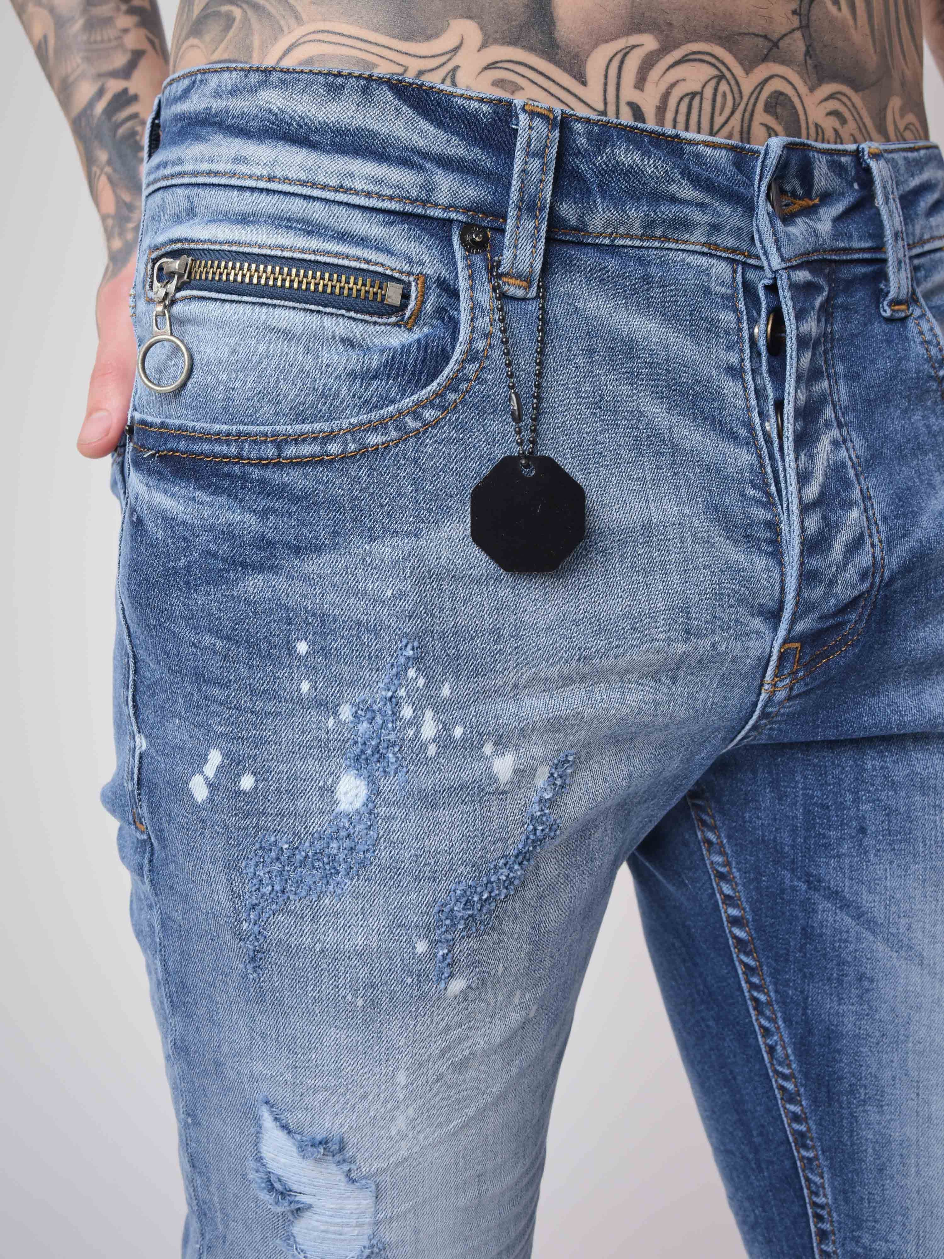 Jean Skinny effet usé et gratté - Image 3